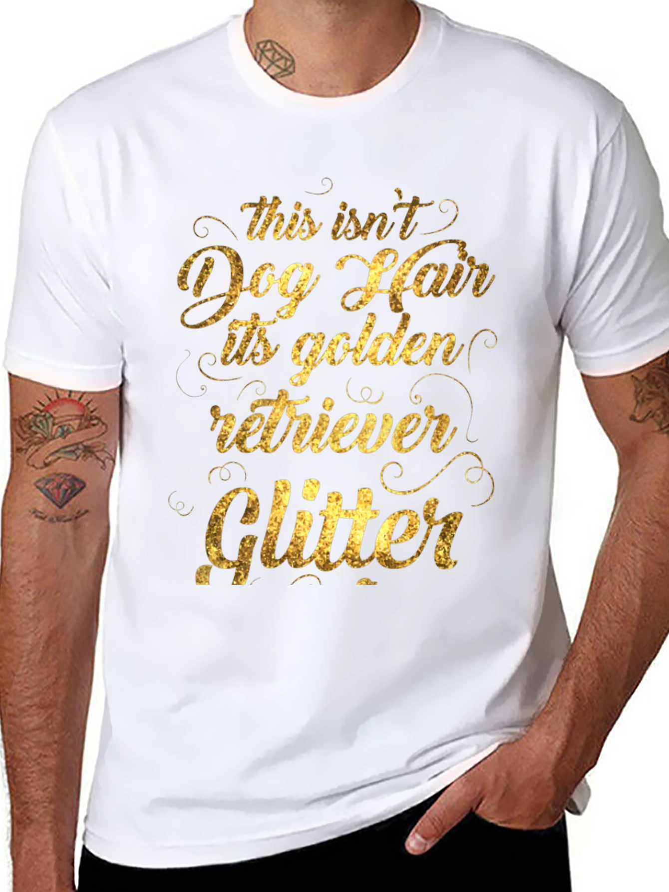 Golden Retriever Glitter Dog Hair T-Shirt