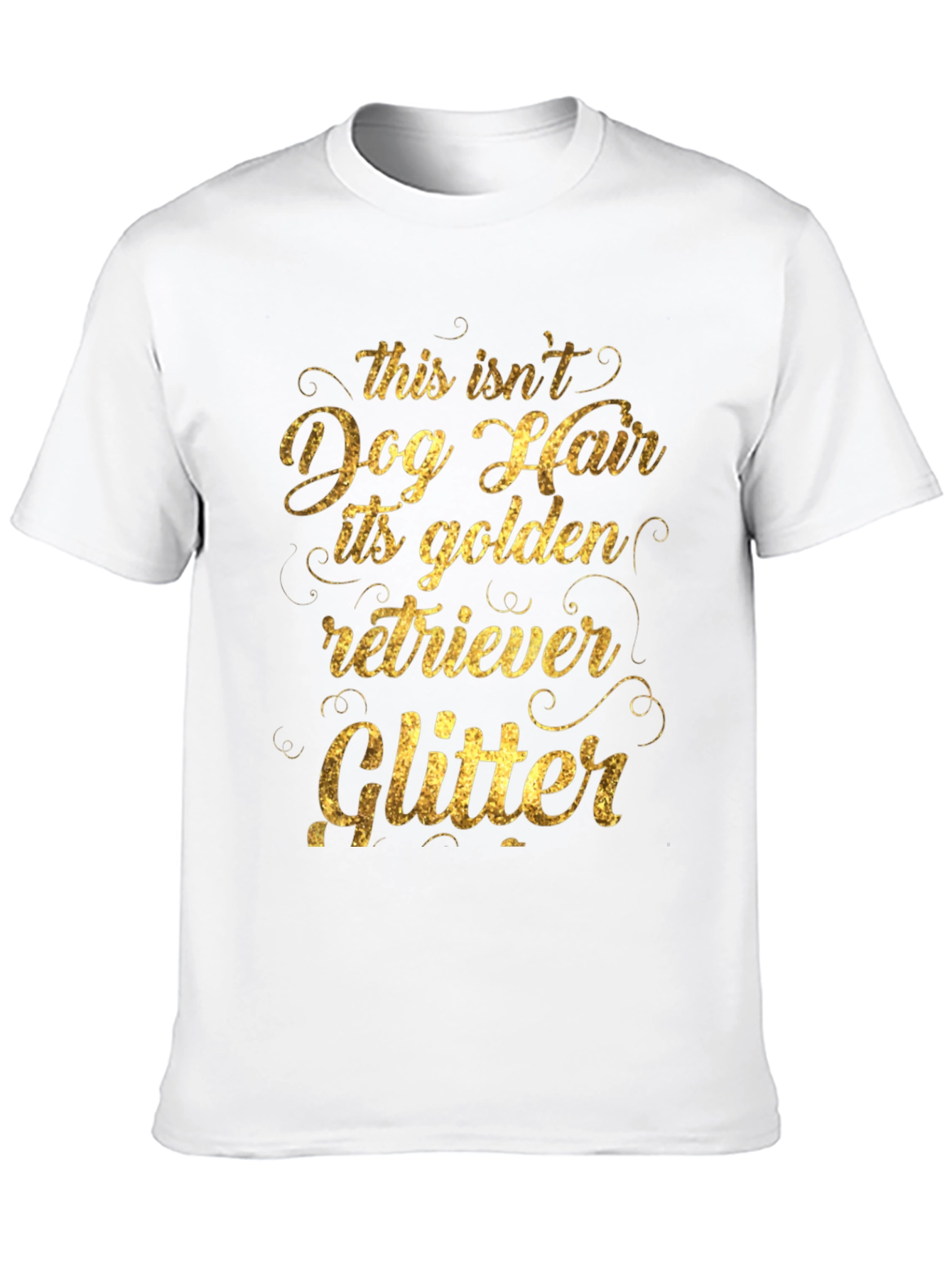 Golden Retriever Glitter Dog Hair T-Shirt