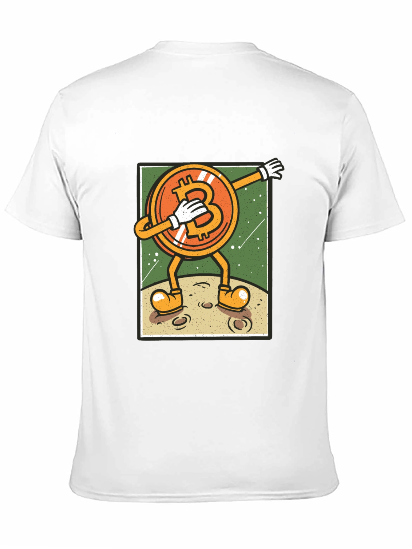 Bitcoin Dabbing to the Moon Graphic Tee