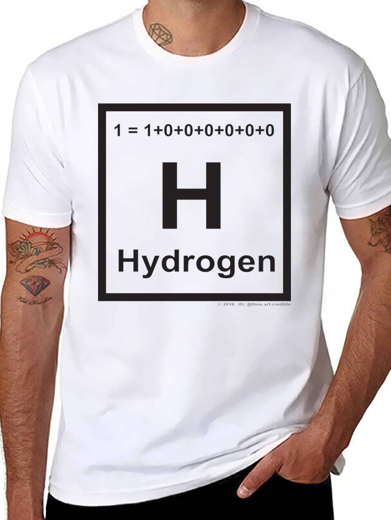 Hydrogen Periodic Table Black T-Shirt