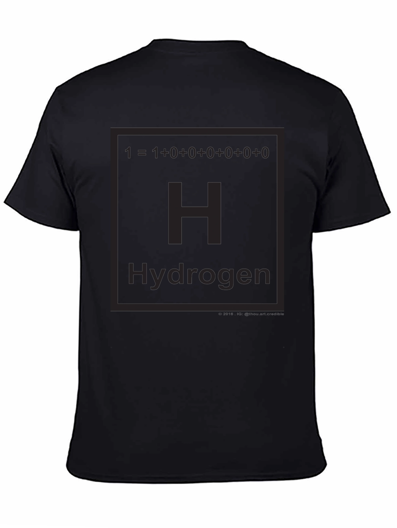 Hydrogen Periodic Table Black T-Shirt