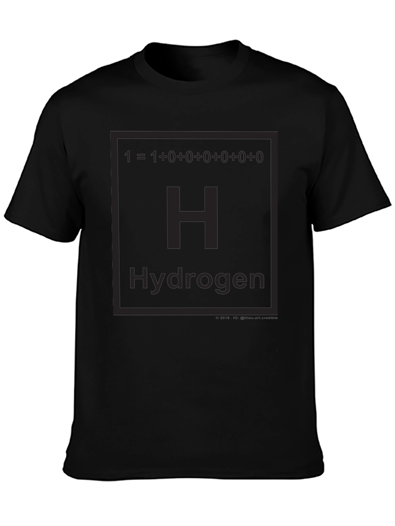 Hydrogen Periodic Table Black T-Shirt