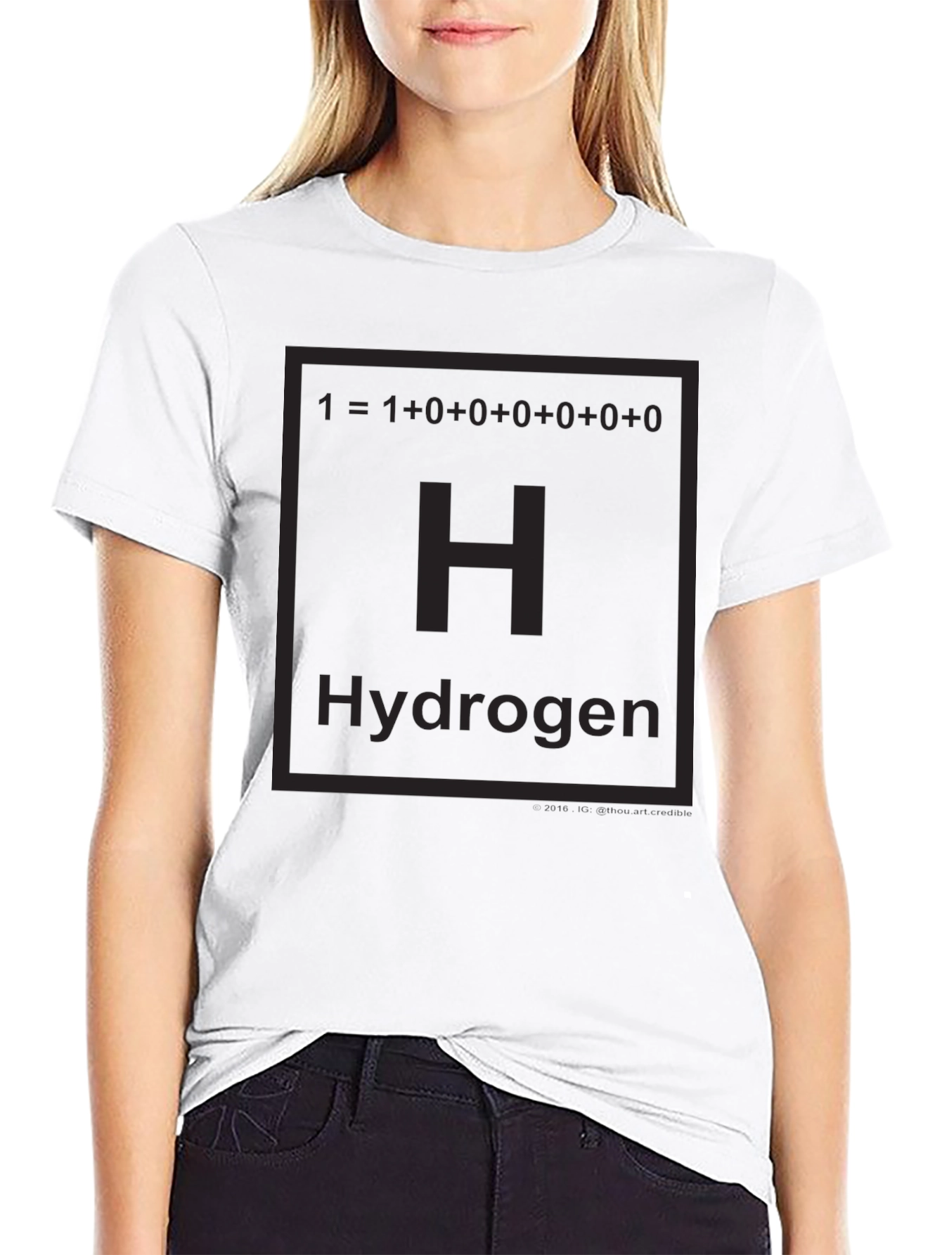 Hydrogen Periodic Table Black T-Shirt