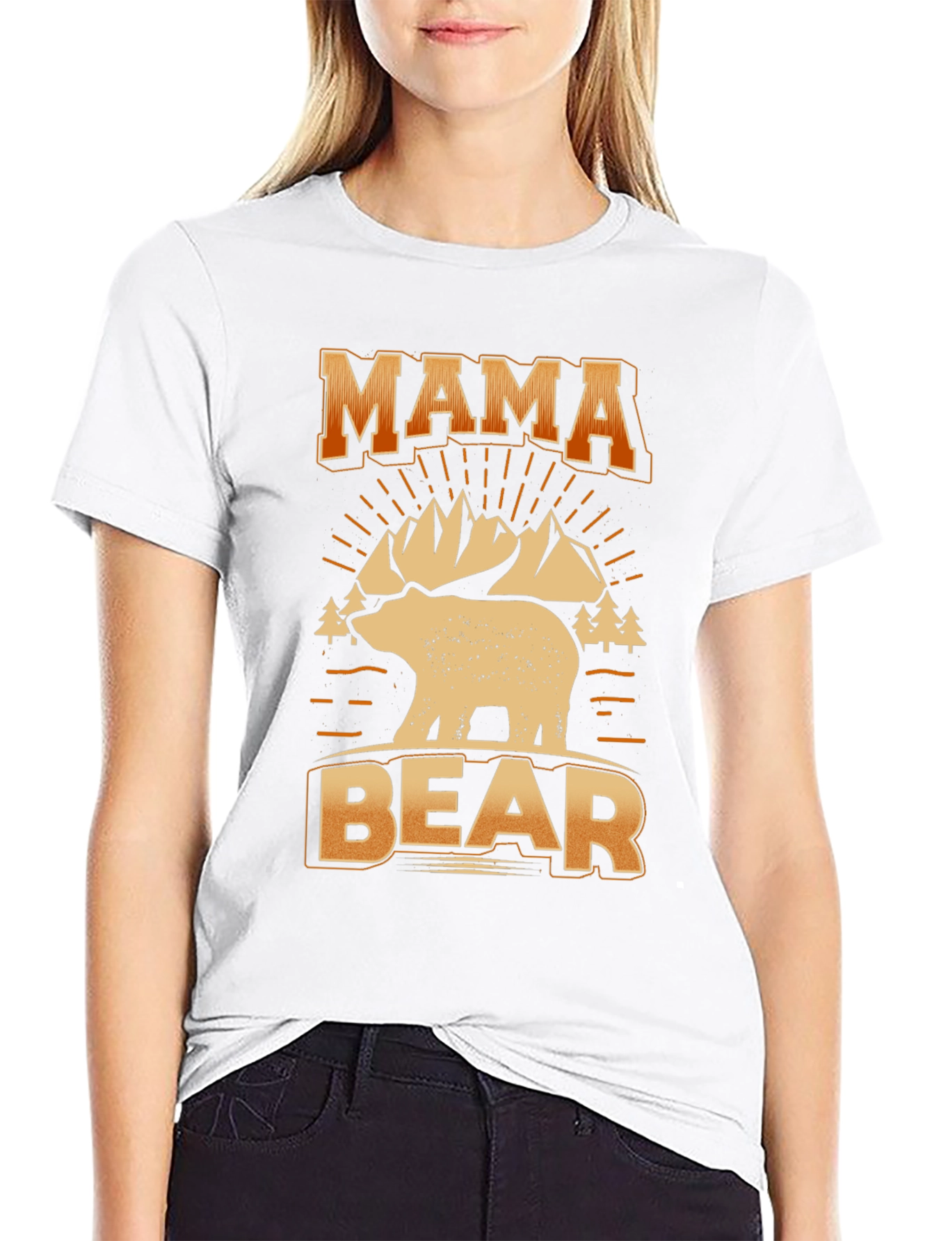 Mama Bear Graphic Tee - Black Cotton T-Shirt