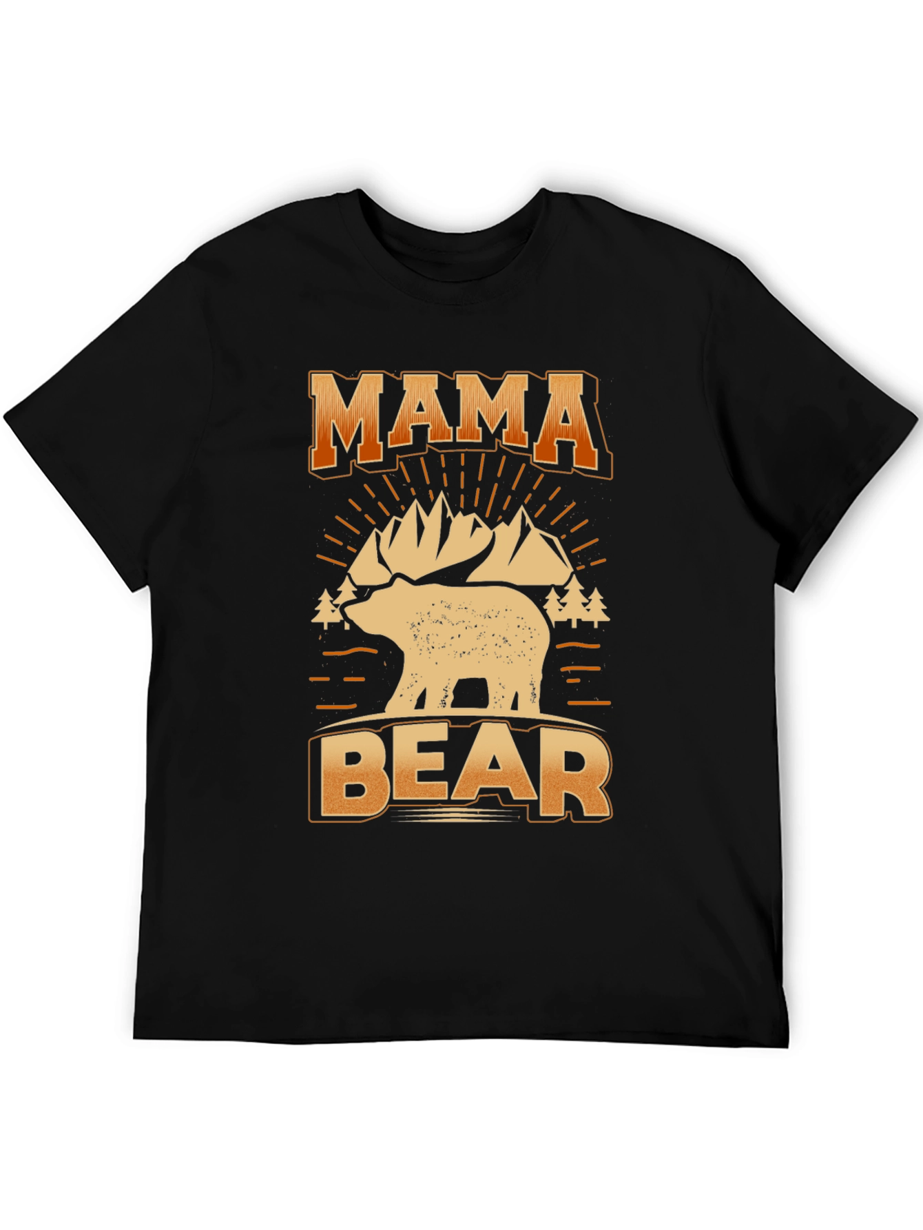 Mama Bear Graphic Tee - Black Cotton T-Shirt
