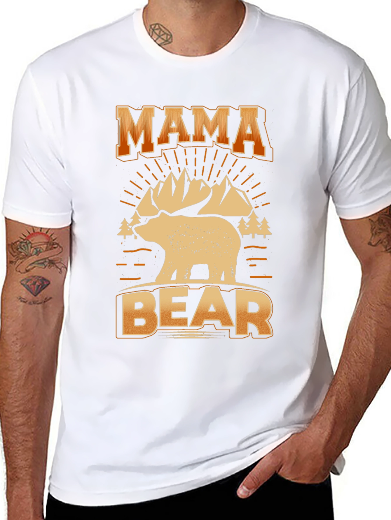 Mama Bear Graphic Tee - Black Cotton T-Shirt