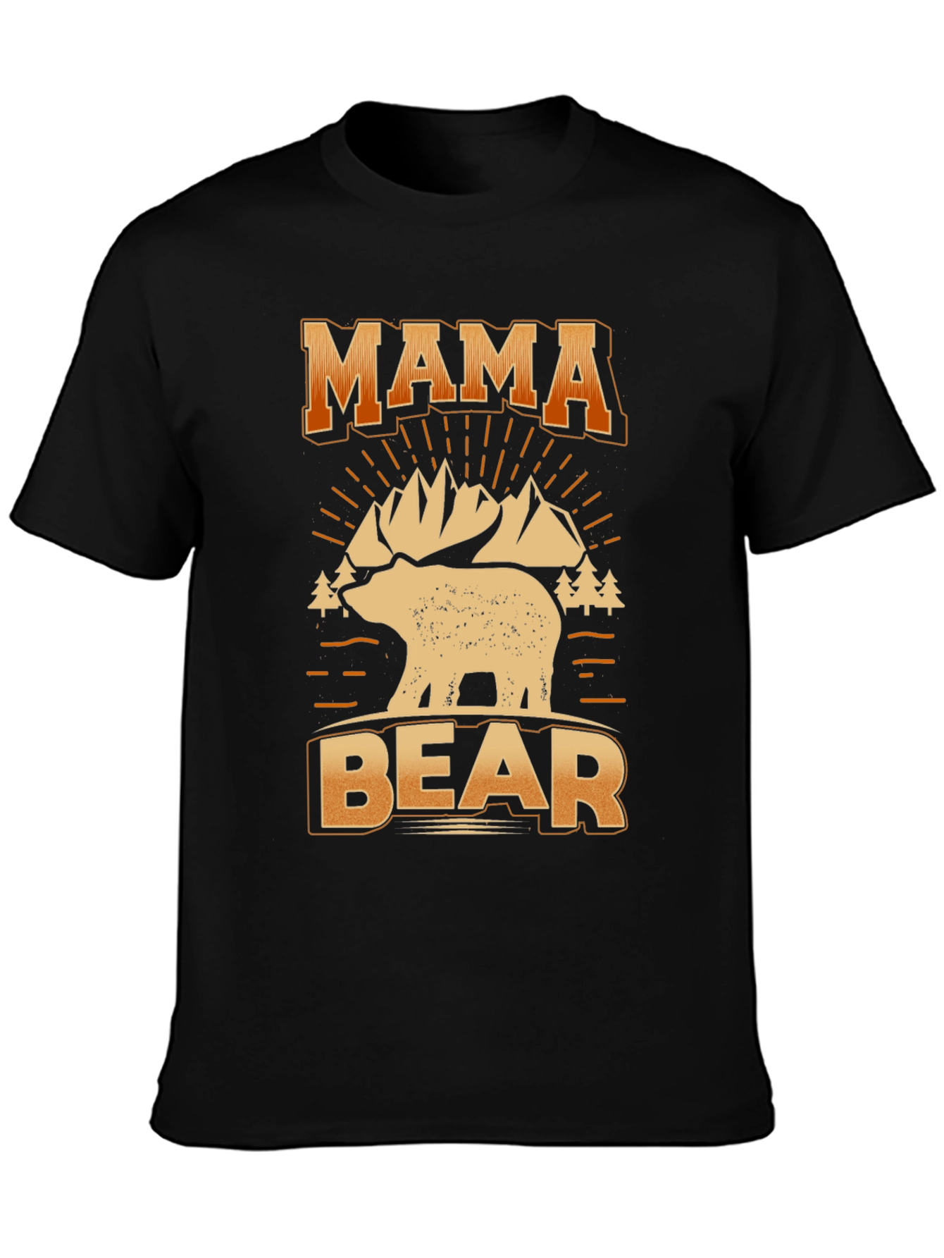 Mama Bear Graphic Tee - Black Cotton T-Shirt