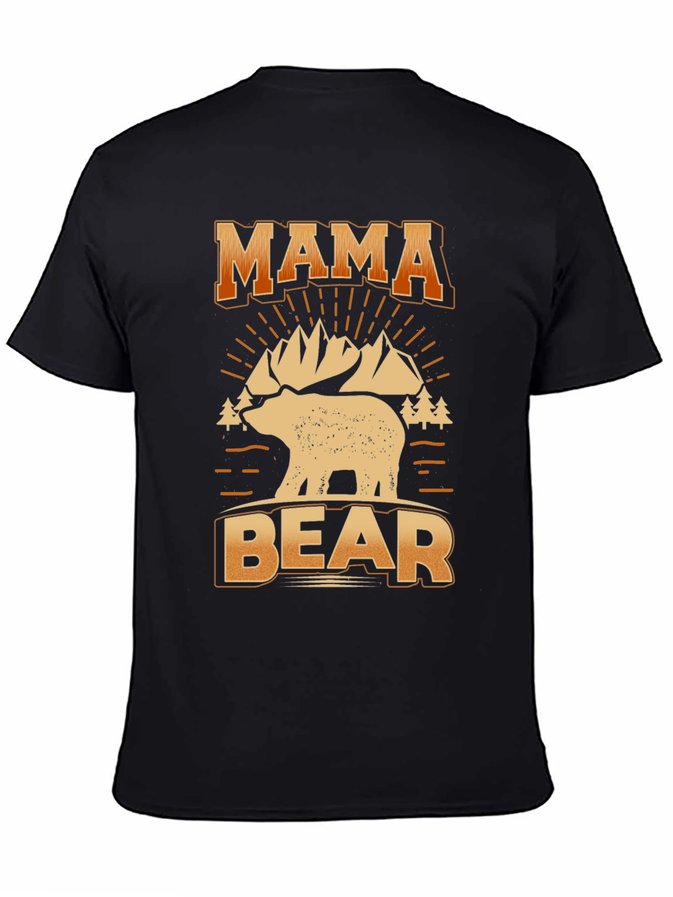 Mama Bear Graphic Tee - Black Cotton T-Shirt