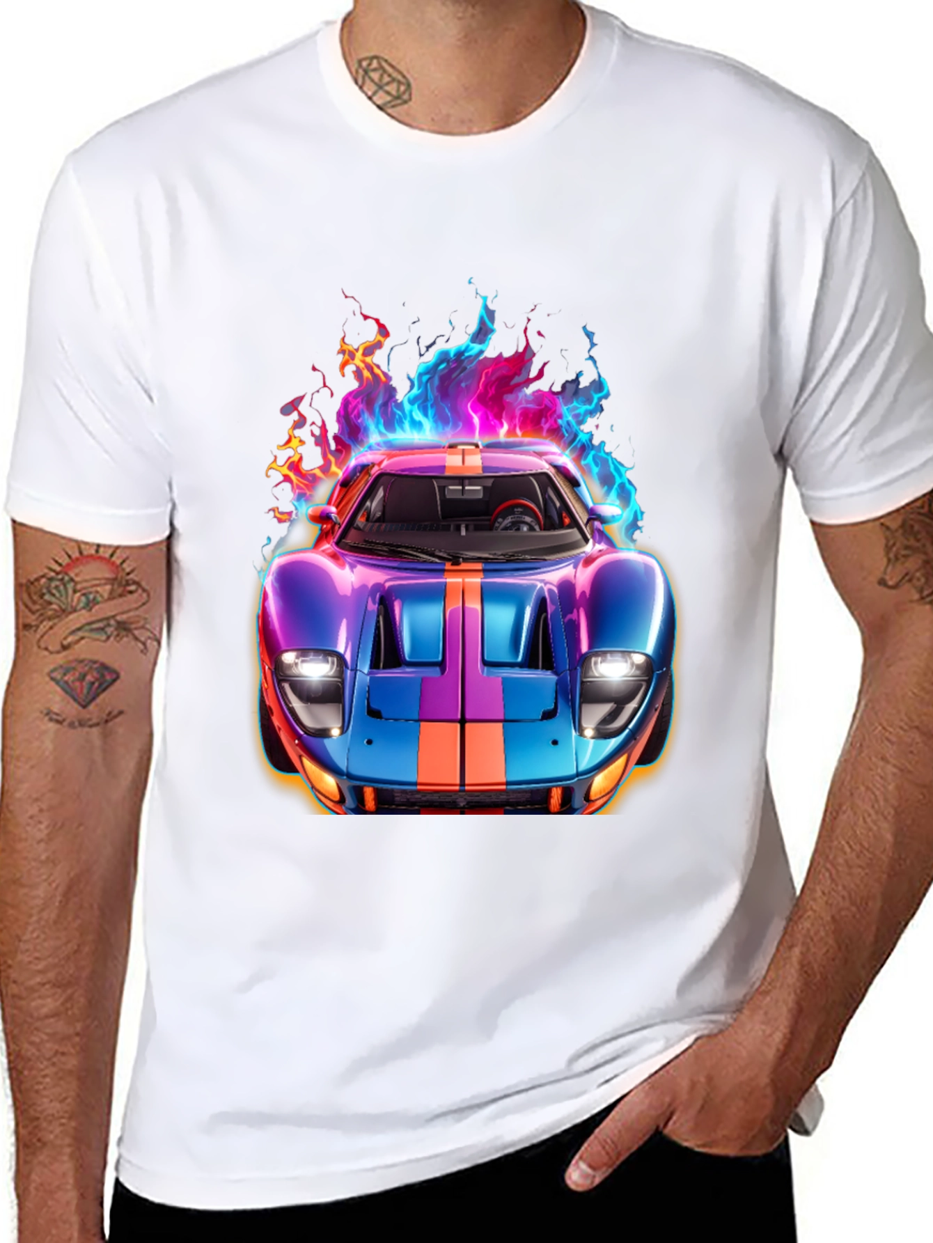 Flaming Hot Race Car Graphic Tee