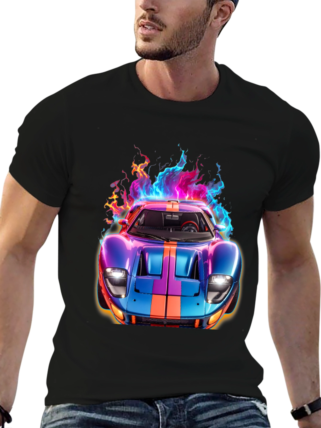 Flaming Hot Race Car Graphic Tee