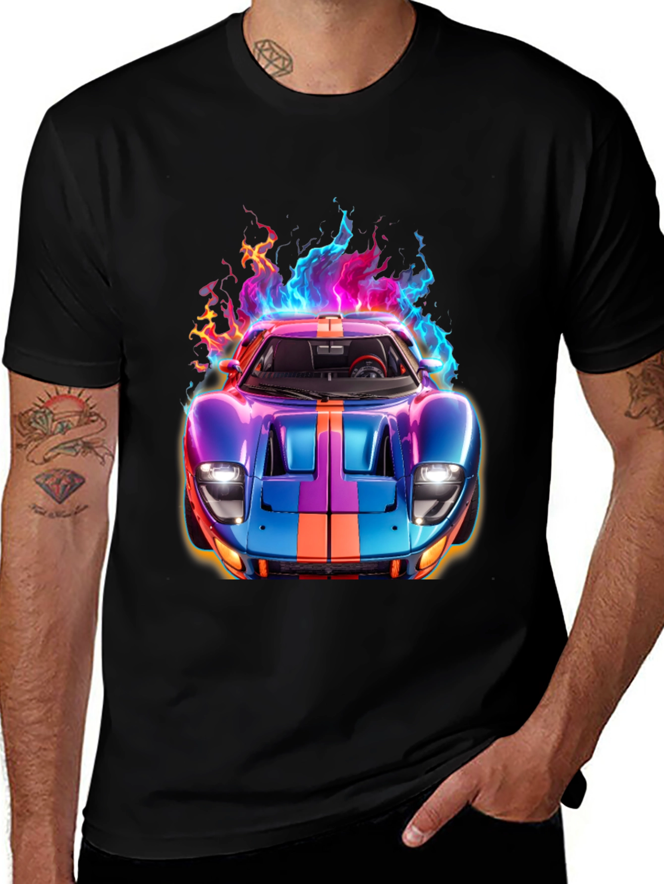 Flaming Hot Race Car Graphic Tee