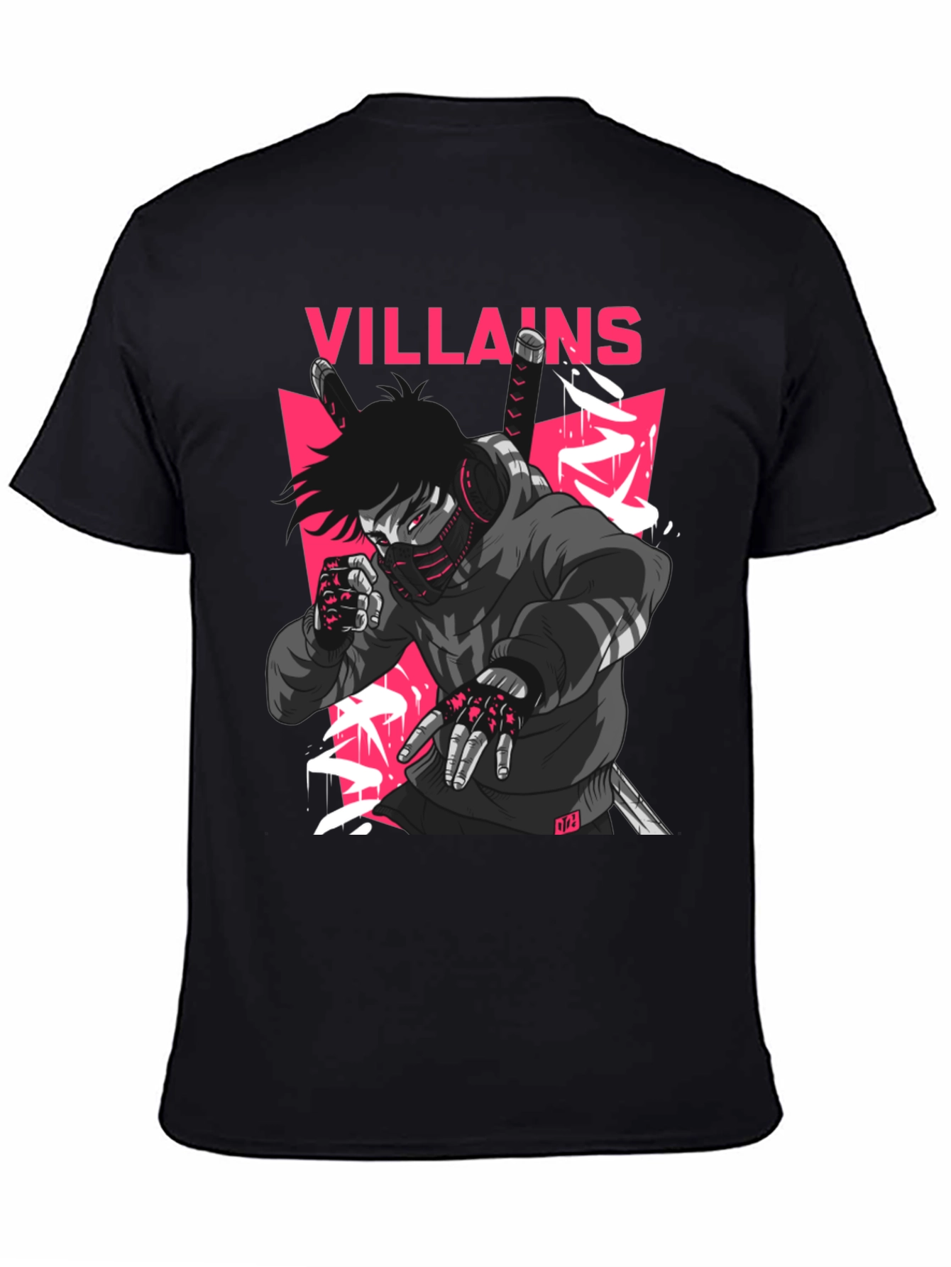 Villains Graphic Print Black T-Shirt