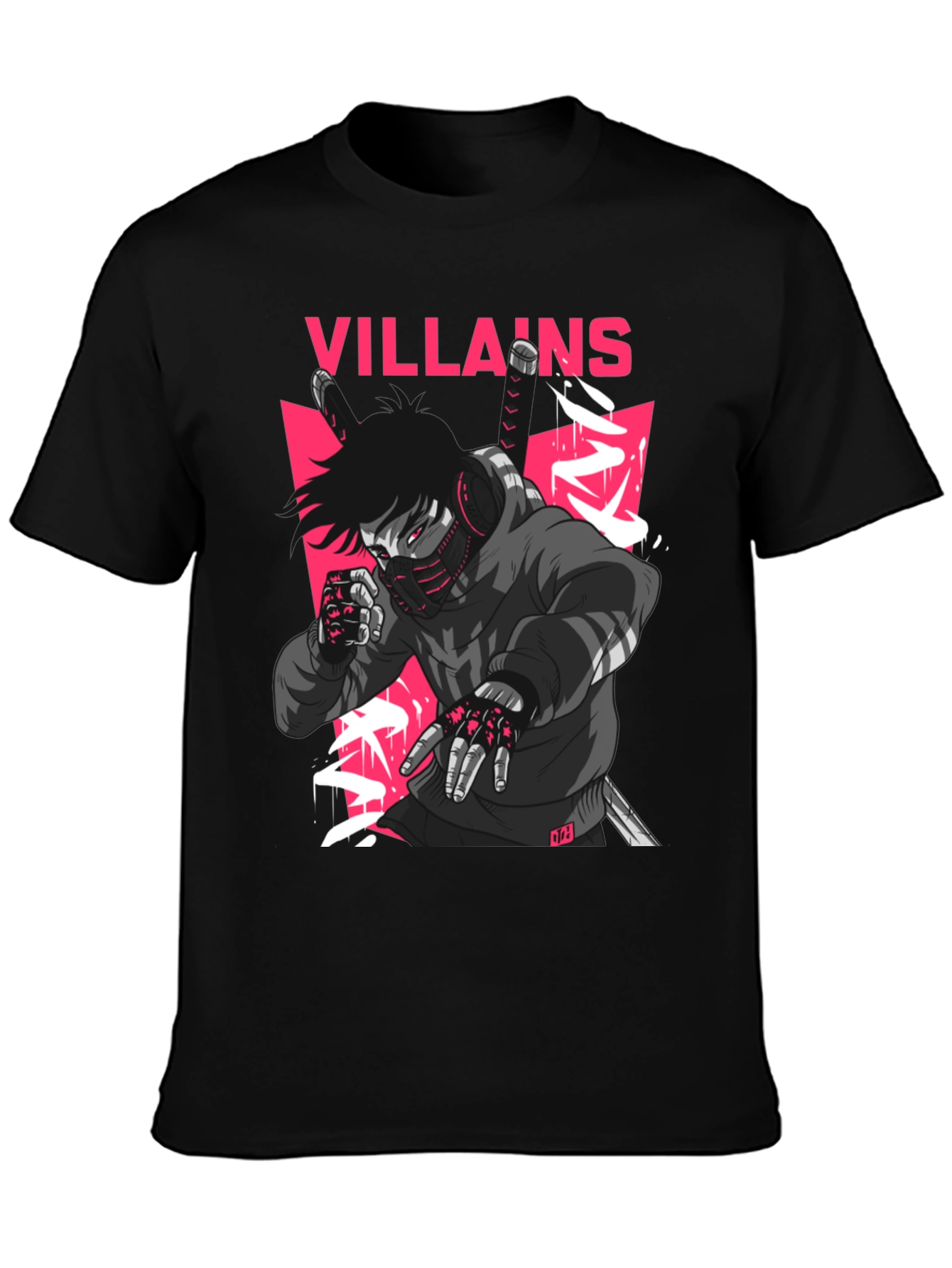 Villains Graphic Print Black T-Shirt