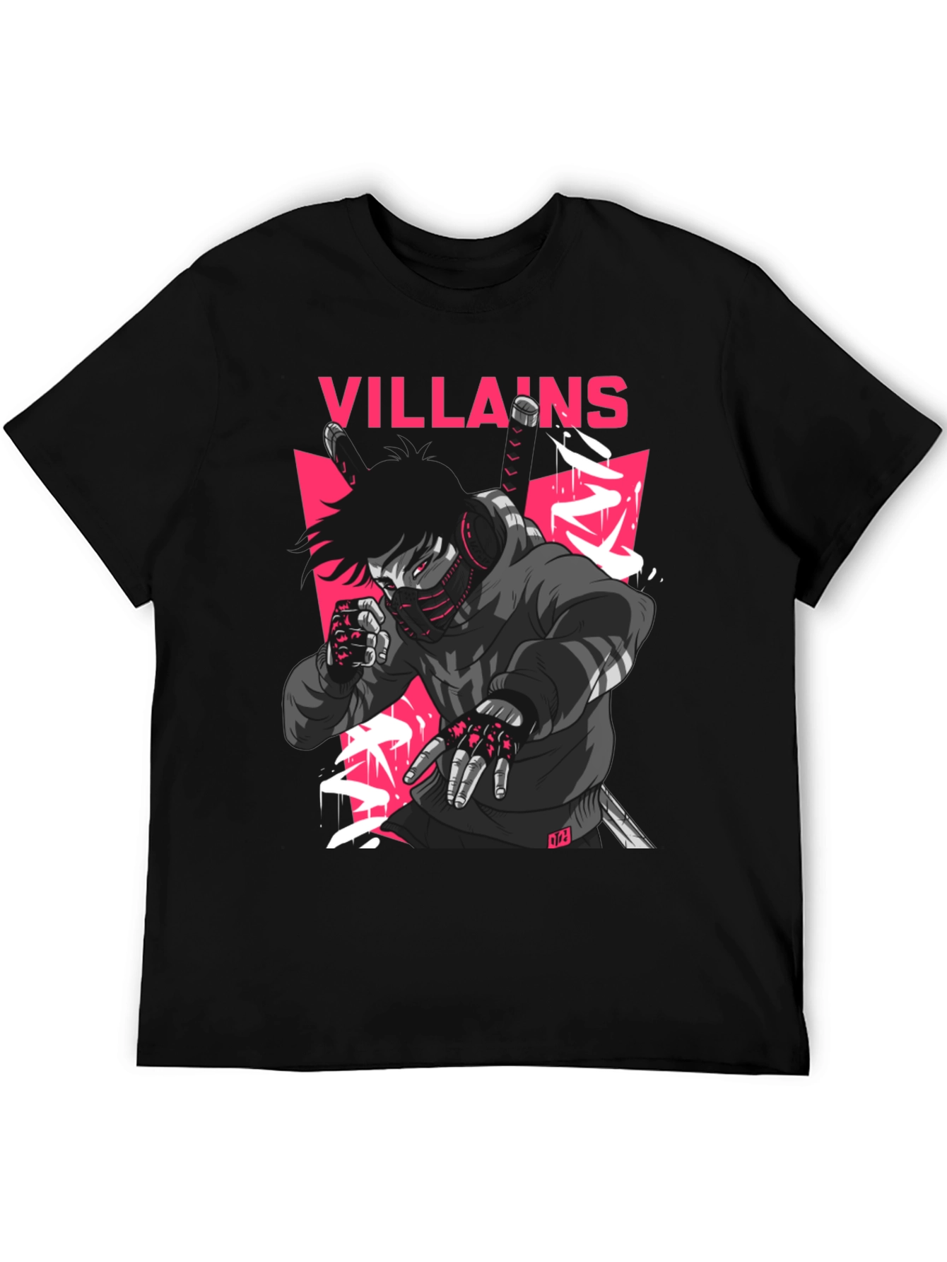 Villains Graphic Print Black T-Shirt
