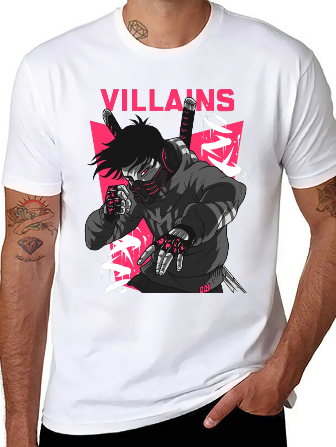 Villains Graphic Print Black T-Shirt