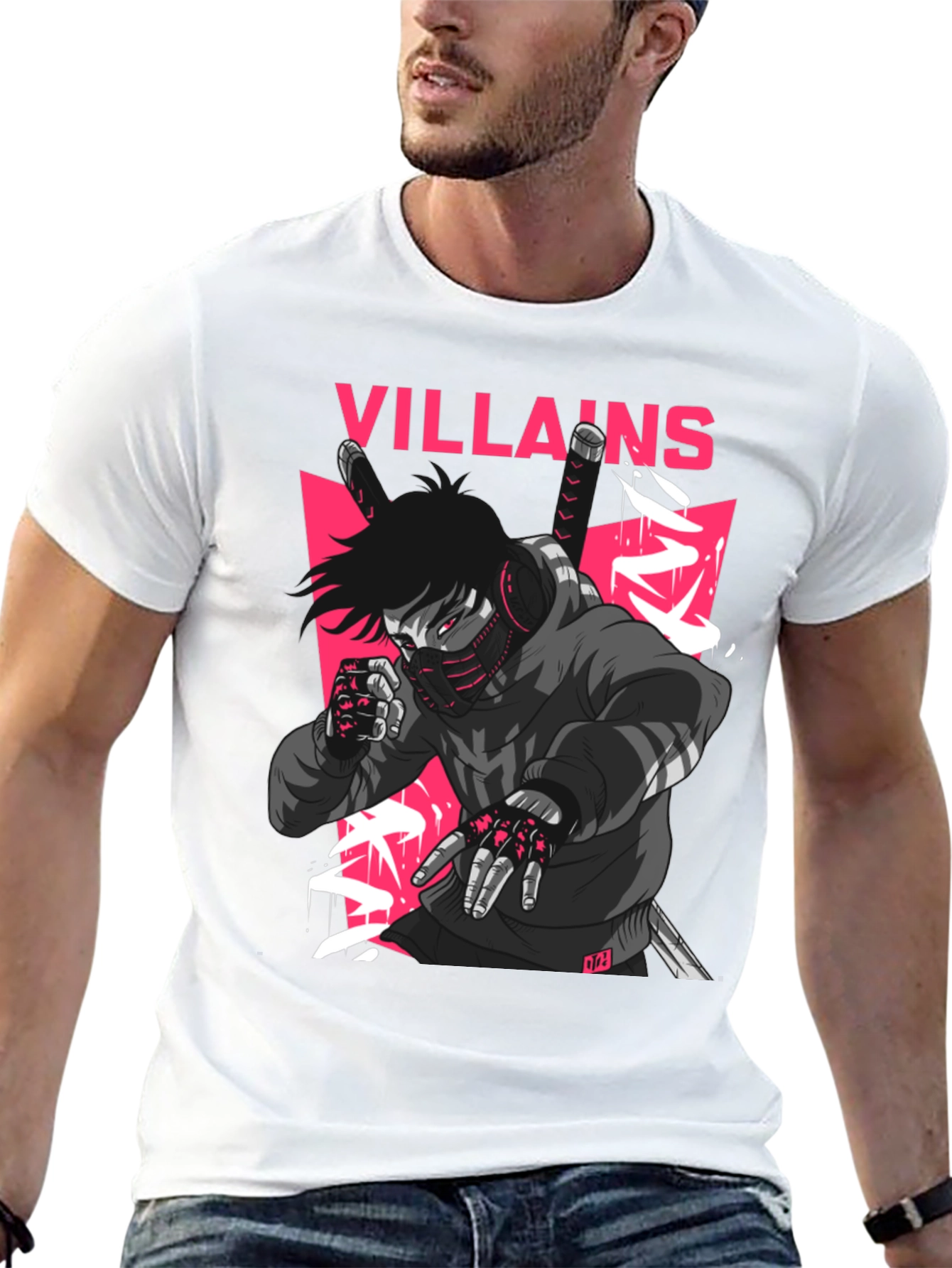 Villains Graphic Print Black T-Shirt