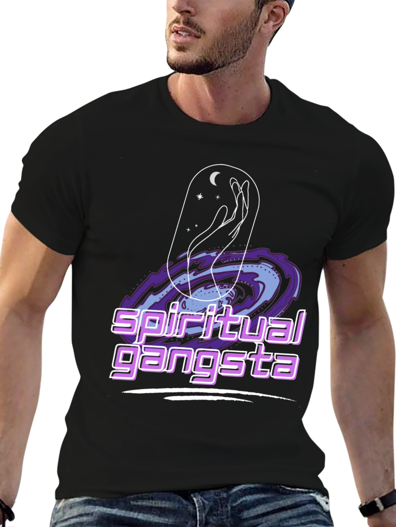 Spiritual Gangsta Graphic Tee - Cosmic Design