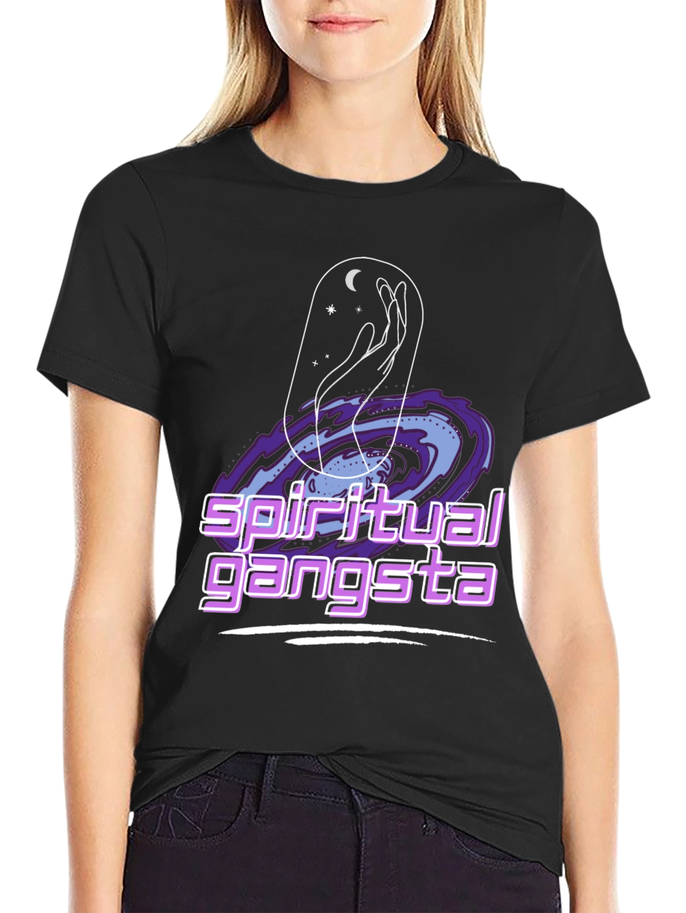 Spiritual Gangsta Graphic Tee - Cosmic Design