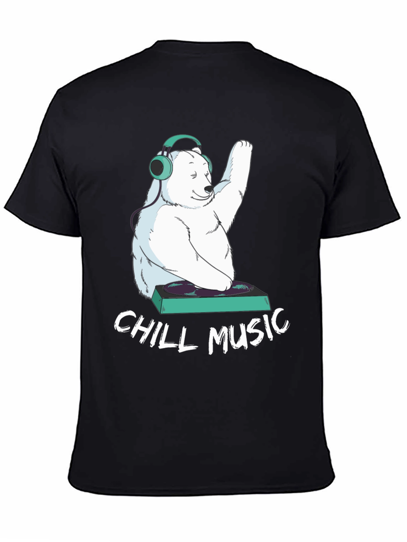 Chill Music Bear Graphic Tee - Cool DJ T-Shirt