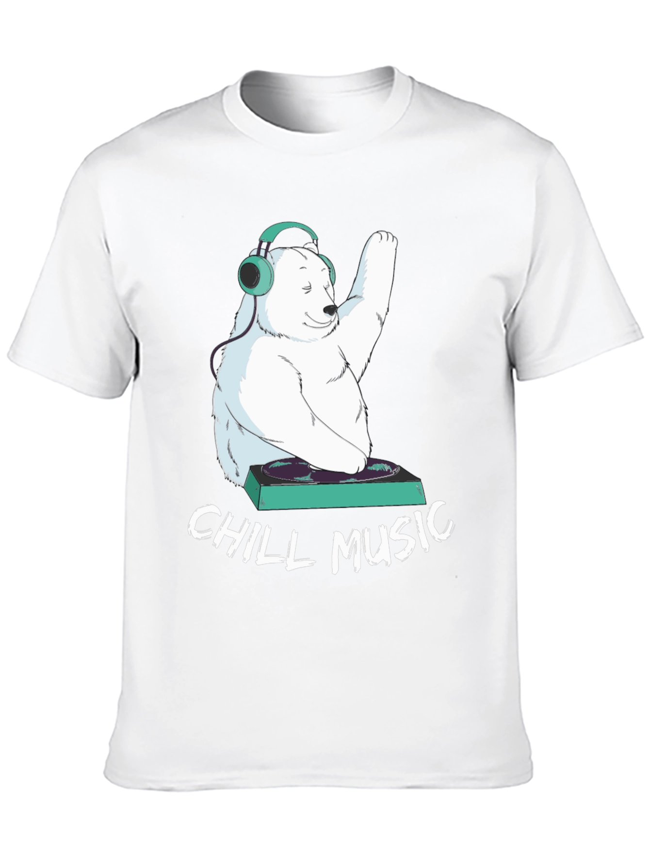 Chill Music Bear Graphic Tee - Cool DJ T-Shirt