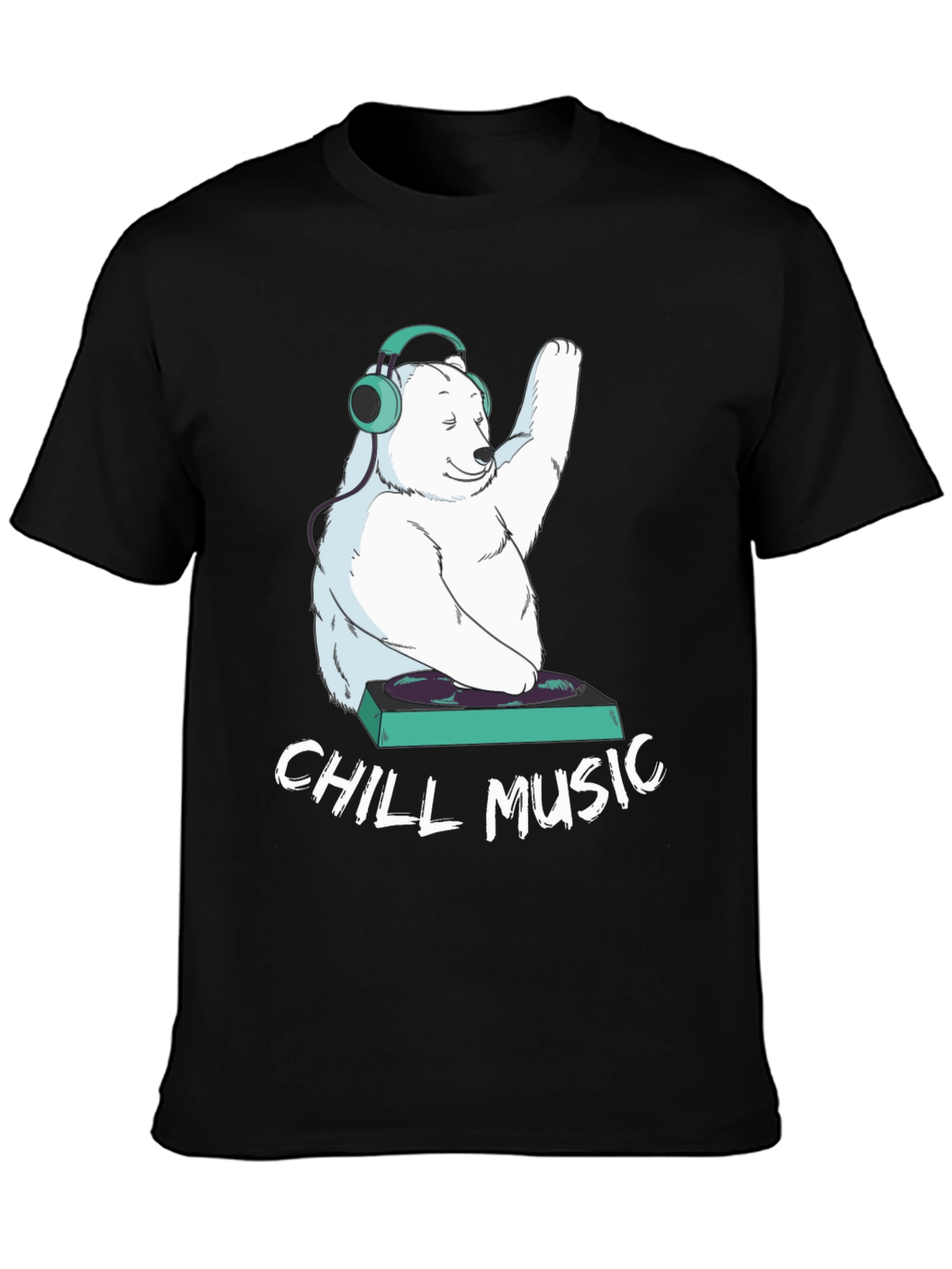 Chill Music Bear Graphic Tee - Cool DJ T-Shirt