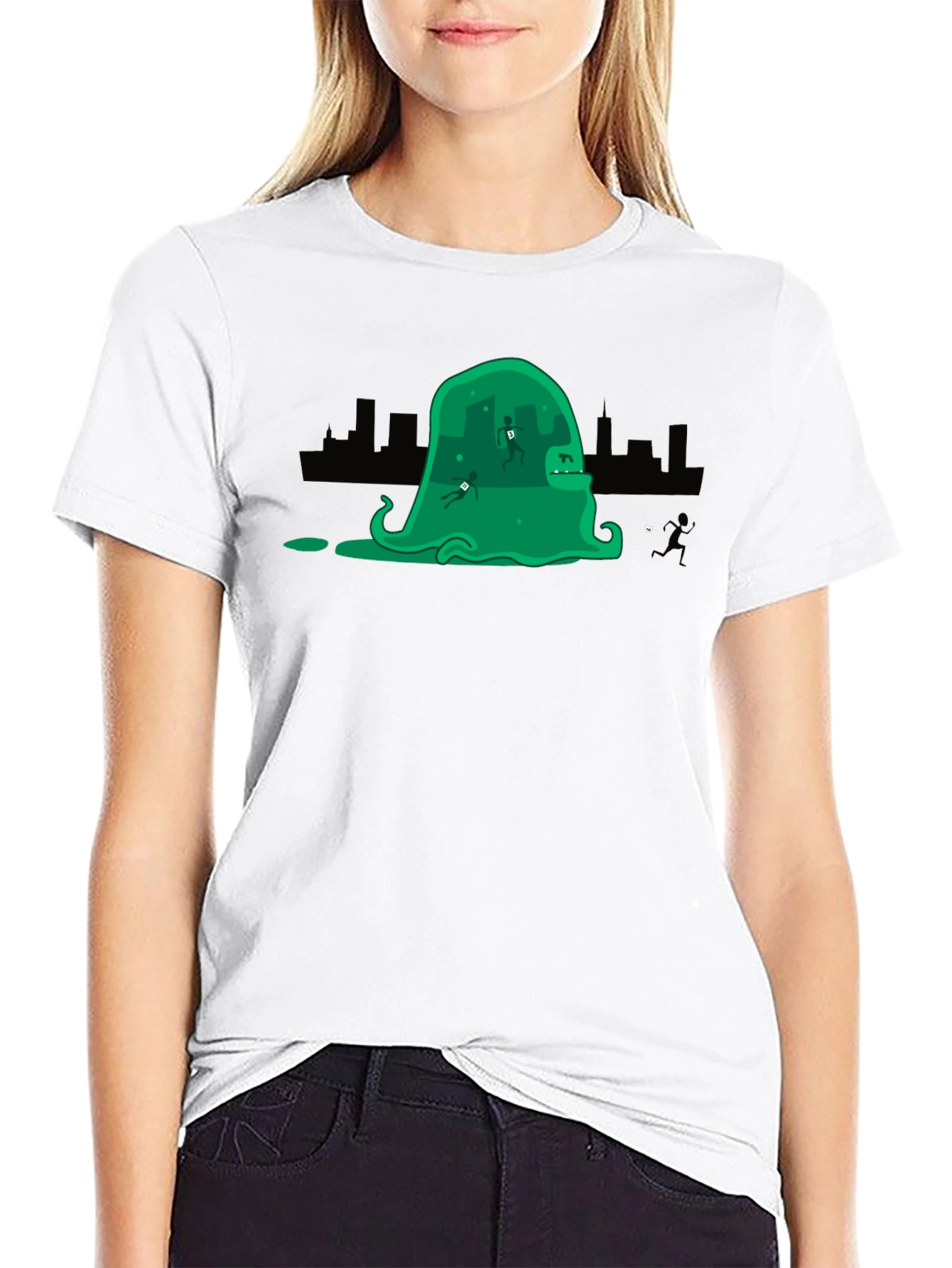 Monster City Mens Black Graphic Tee