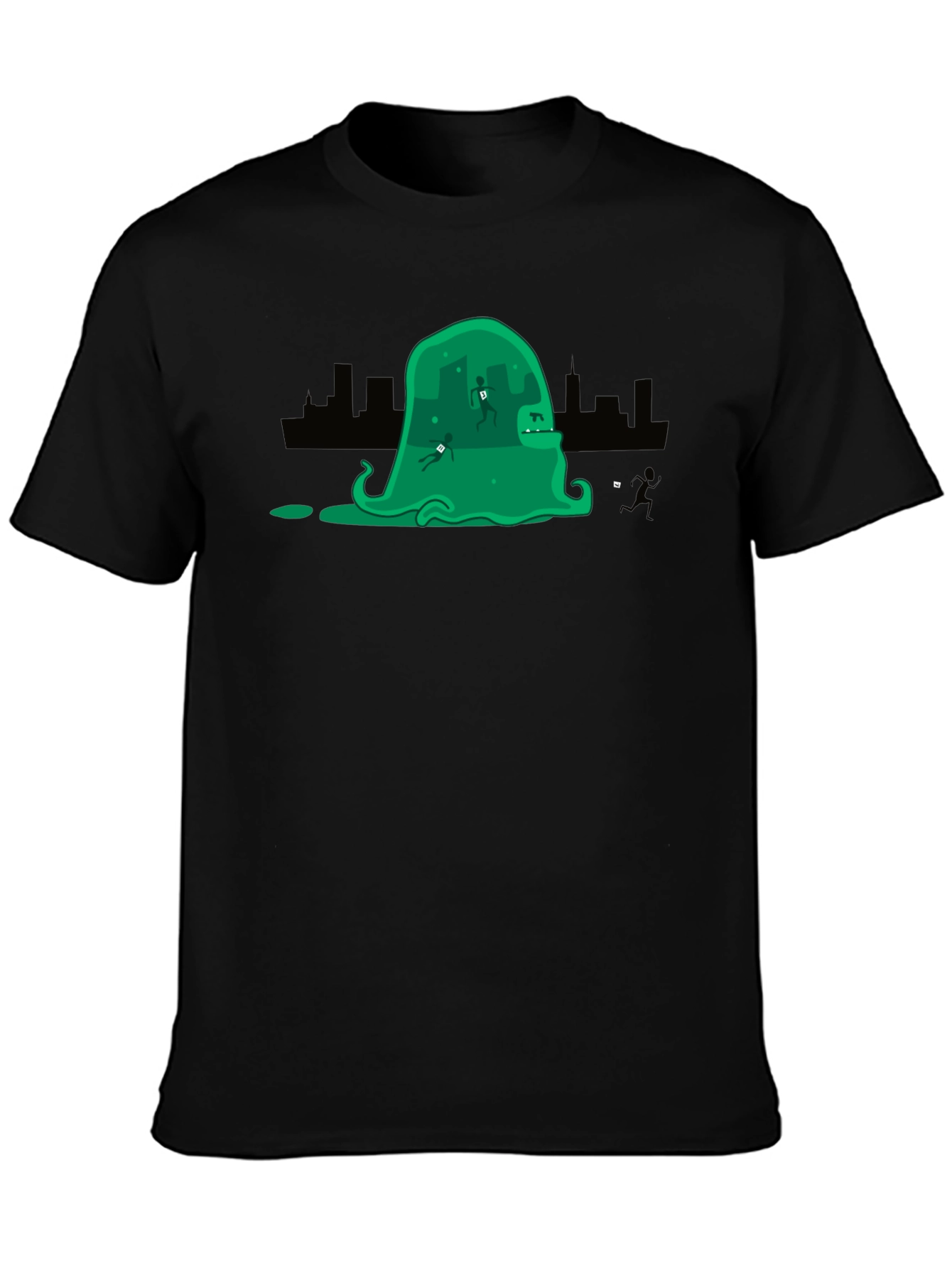 Monster City Mens Black Graphic Tee