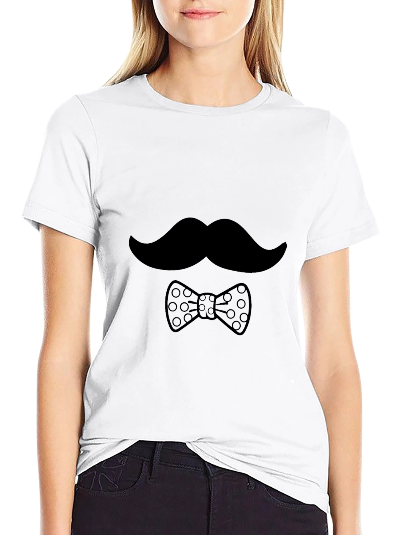 Mustache & Bowtie Graphic Tee - Classic Black
