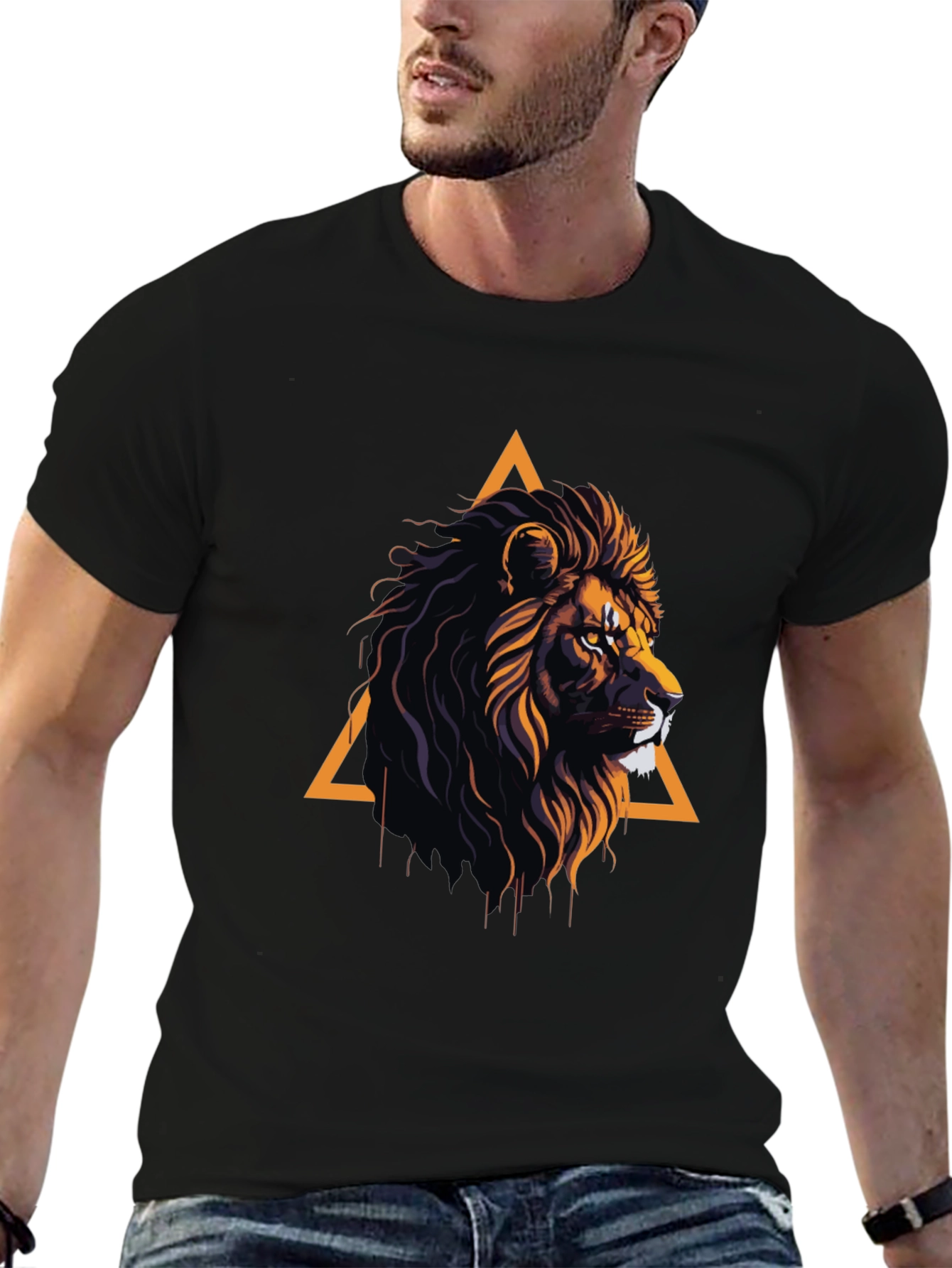Lion Graphic Tee - Modern Animal Print Shirt