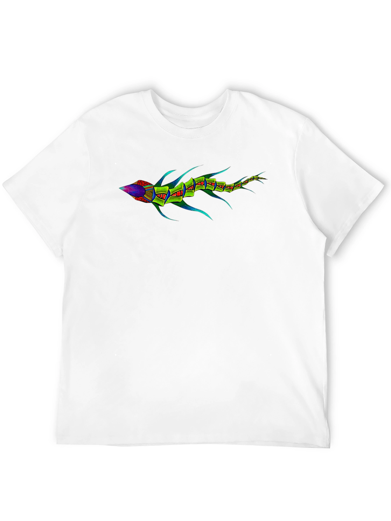 Geometric Fish Graphic Tee - Black