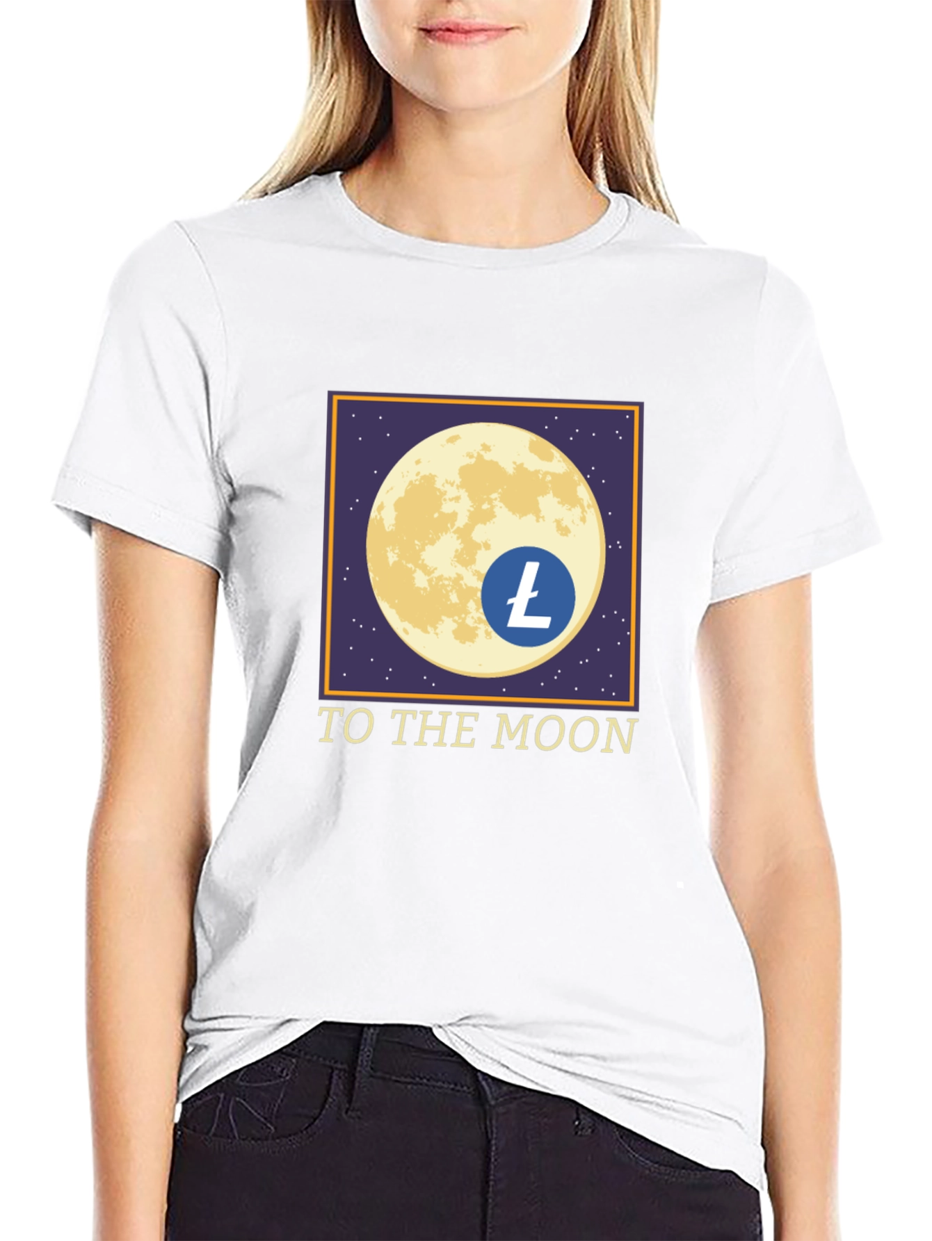 Litecoin LTC Crypto To The Moon Black T-Shirt
