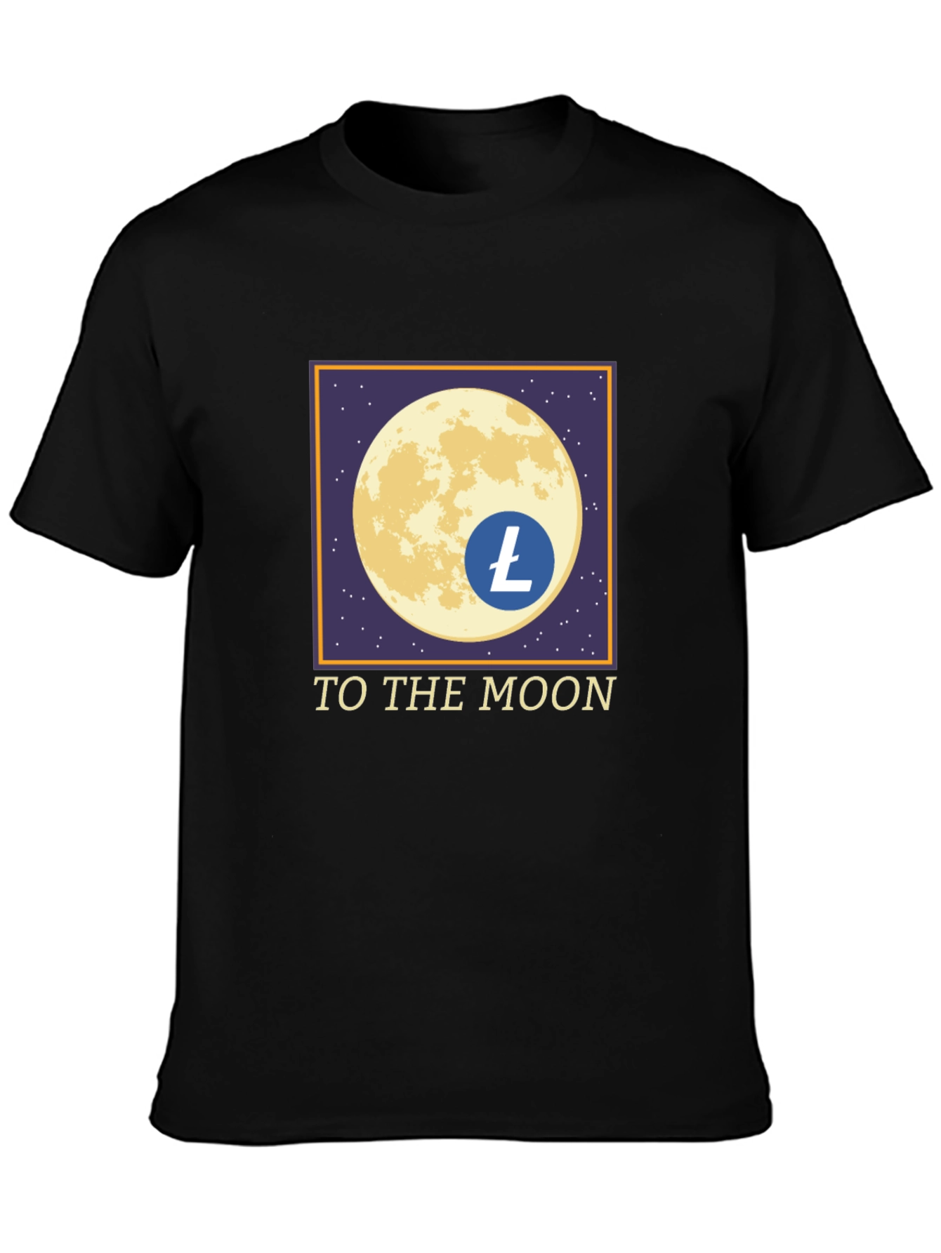 Litecoin LTC Crypto To The Moon Black T-Shirt