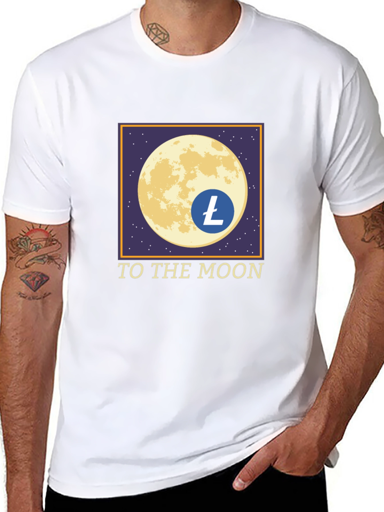 Litecoin LTC Crypto To The Moon Black T-Shirt