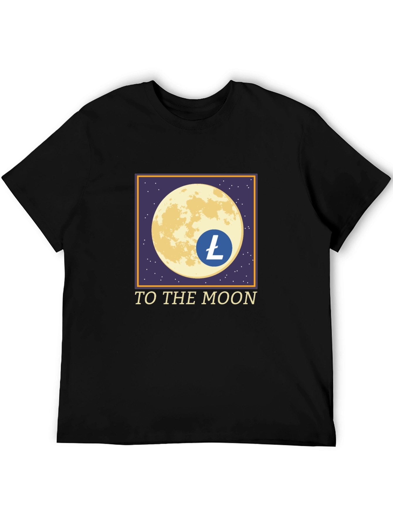Litecoin LTC Crypto To The Moon Black T-Shirt