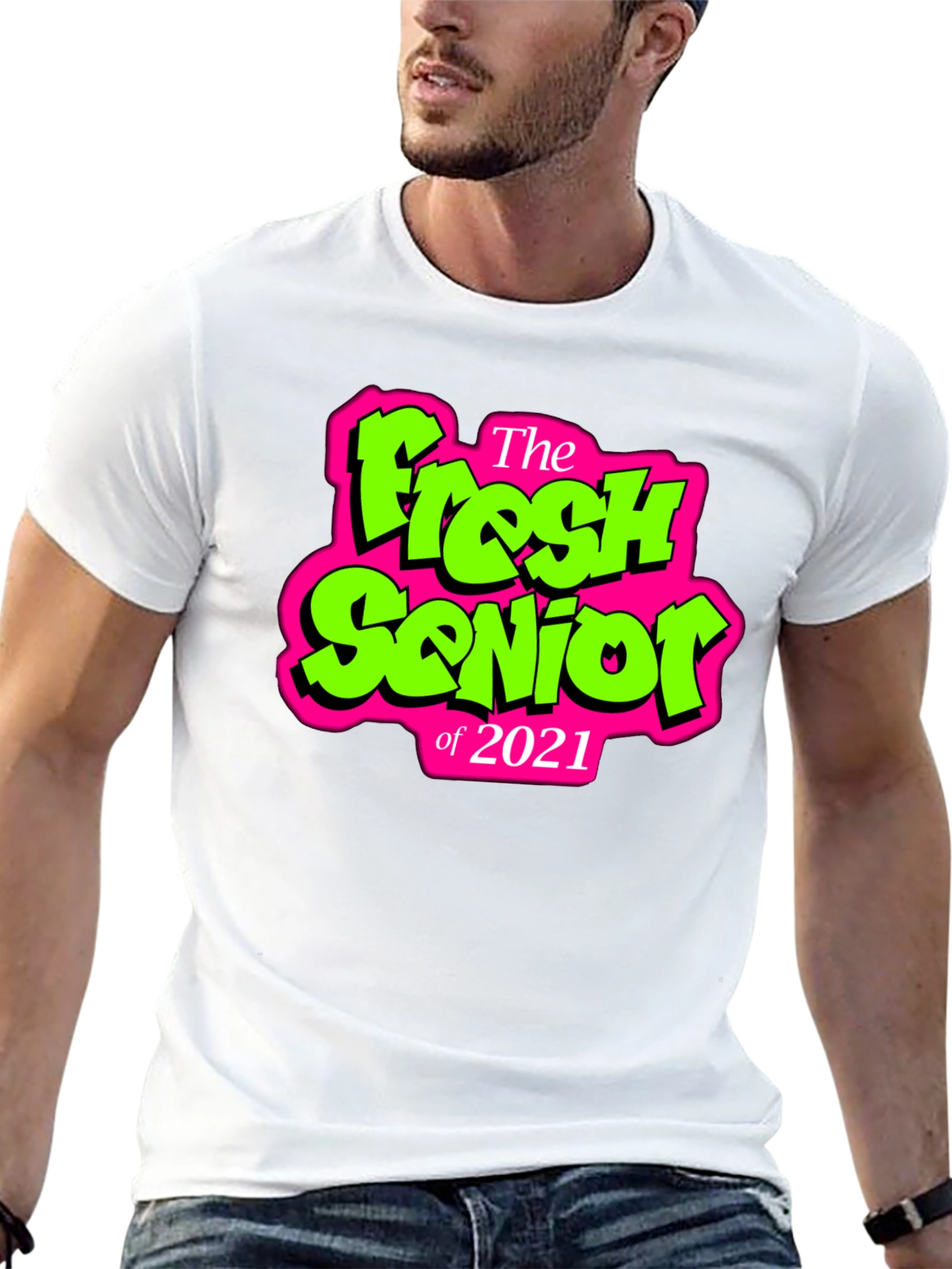 Fresh Senior 2021 Black Graphic Tee