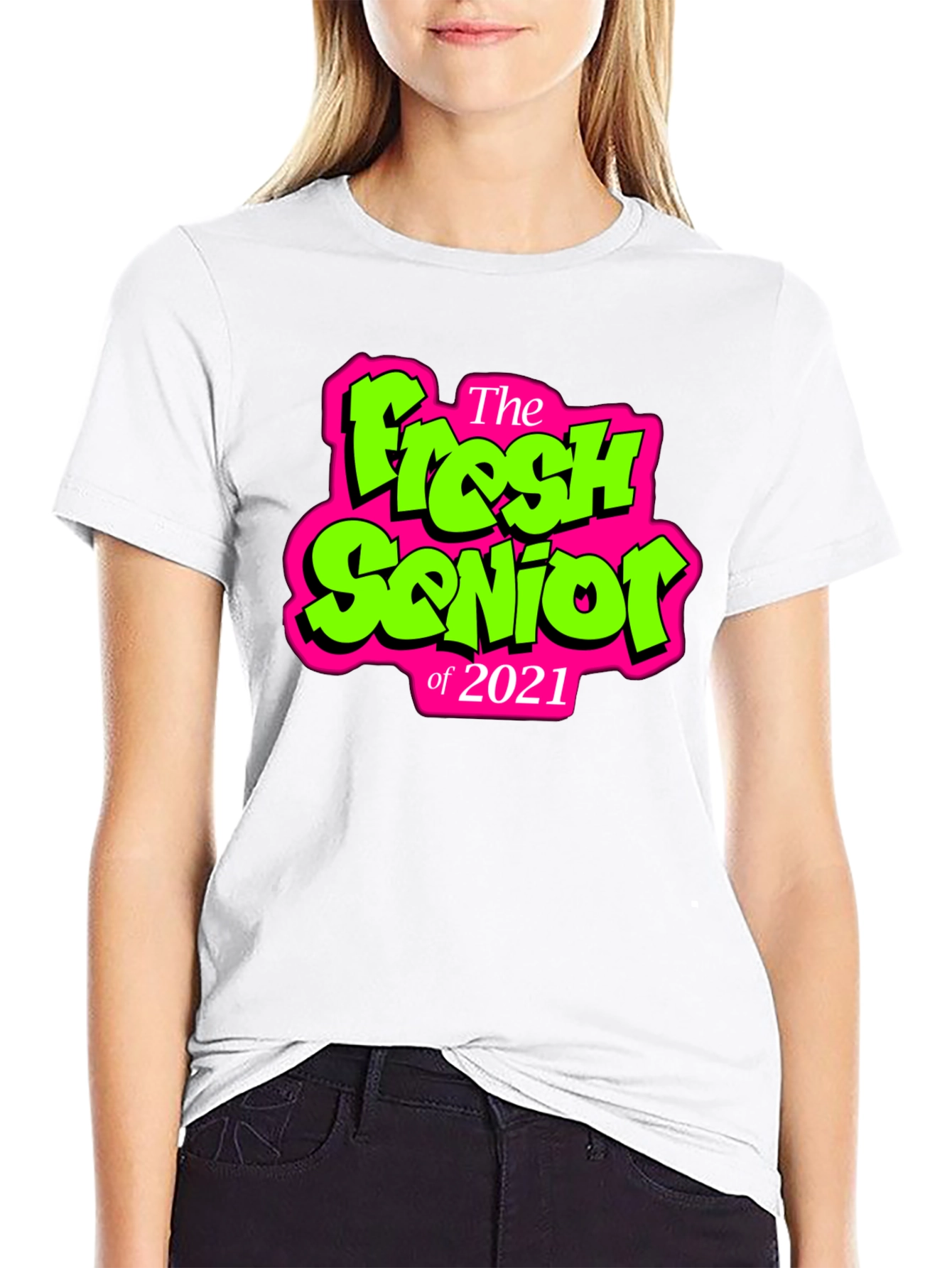 Fresh Senior 2021 Black Graphic Tee