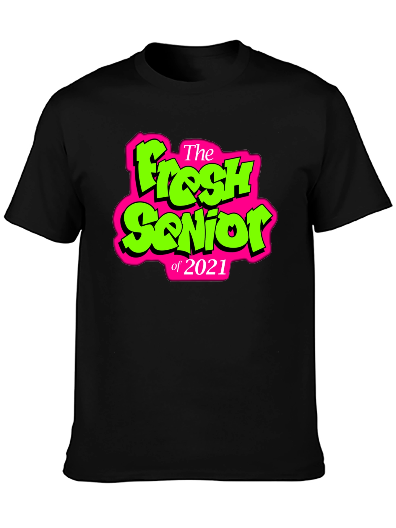Fresh Senior 2021 Black Graphic Tee