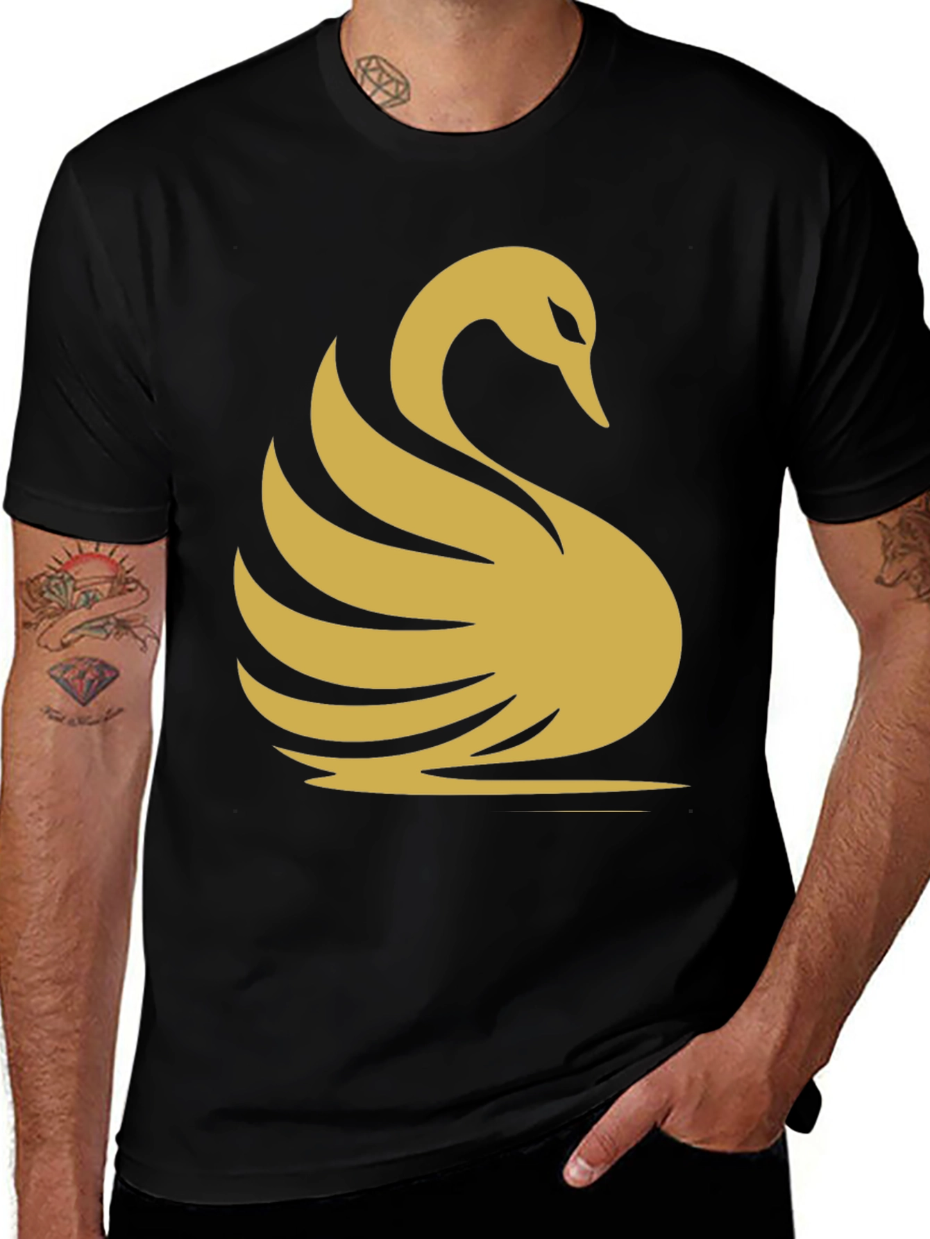 Black Swan Graphic Tee - Modern Style