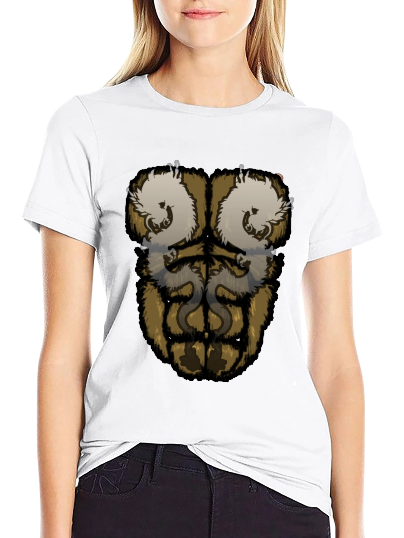 Funny Gorilla Fur Six-Pack T-Shirt