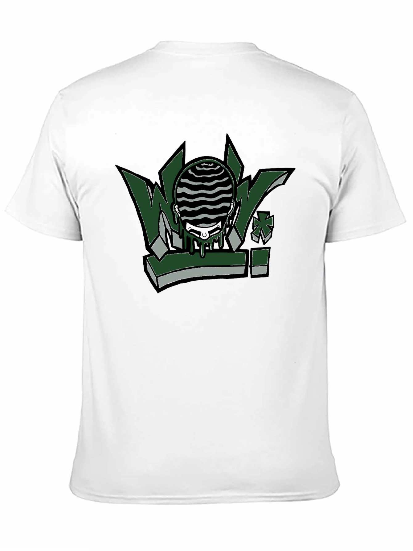Graphic Print Crew Neck Tee - Mens Black T-Shirt