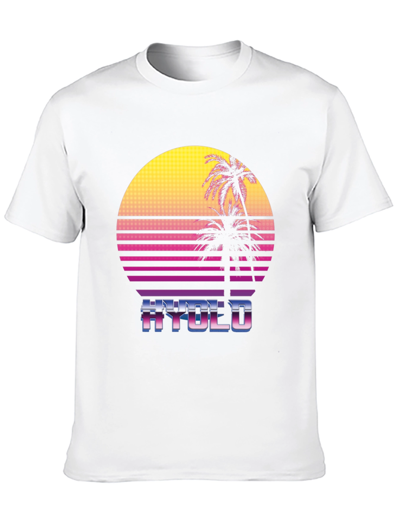 Retro Wave T-Shirt - HYOLO Palm Sunset Design