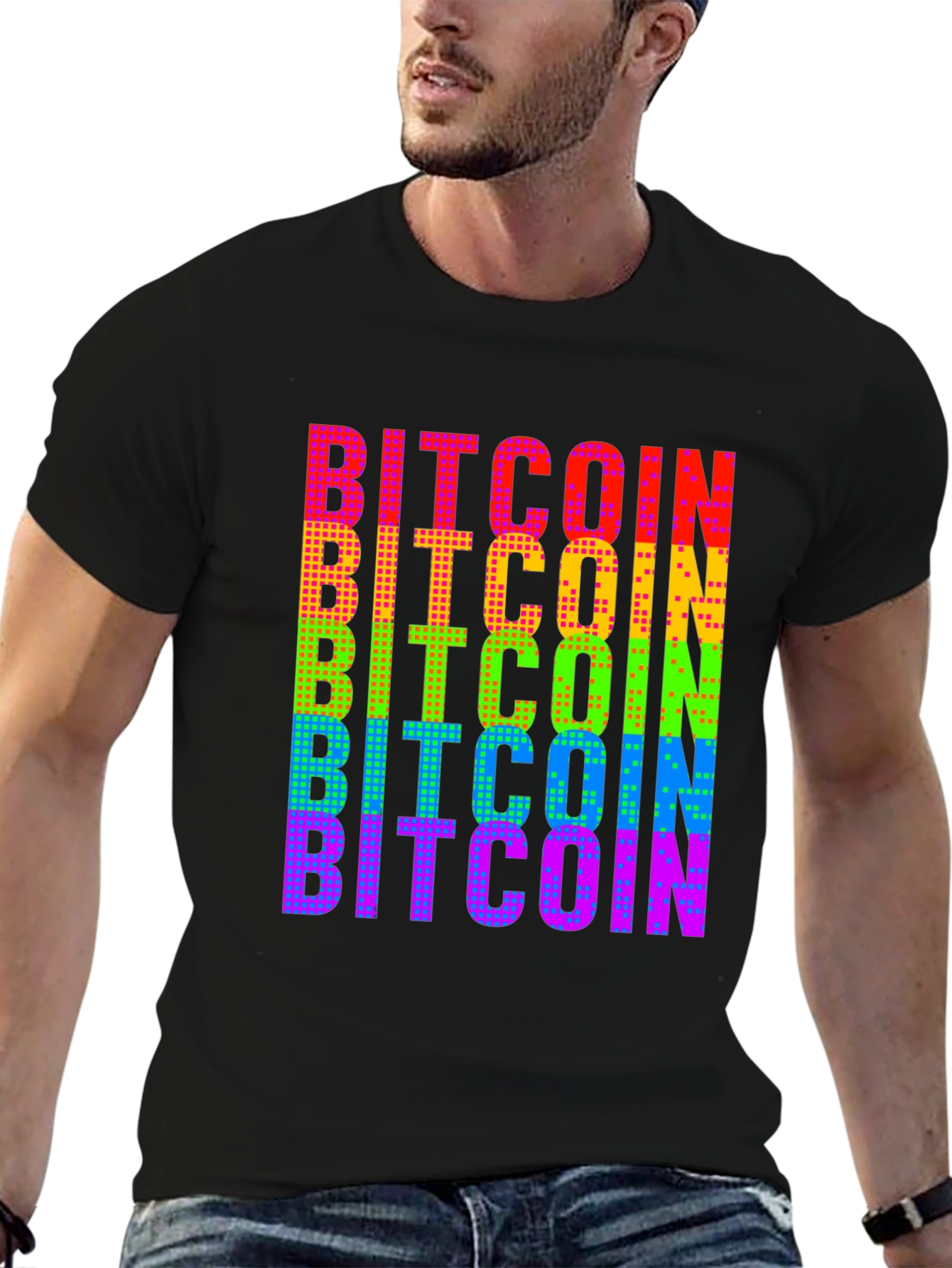 Bitcoin Rainbow Graphic Tee - Crypto Fashion