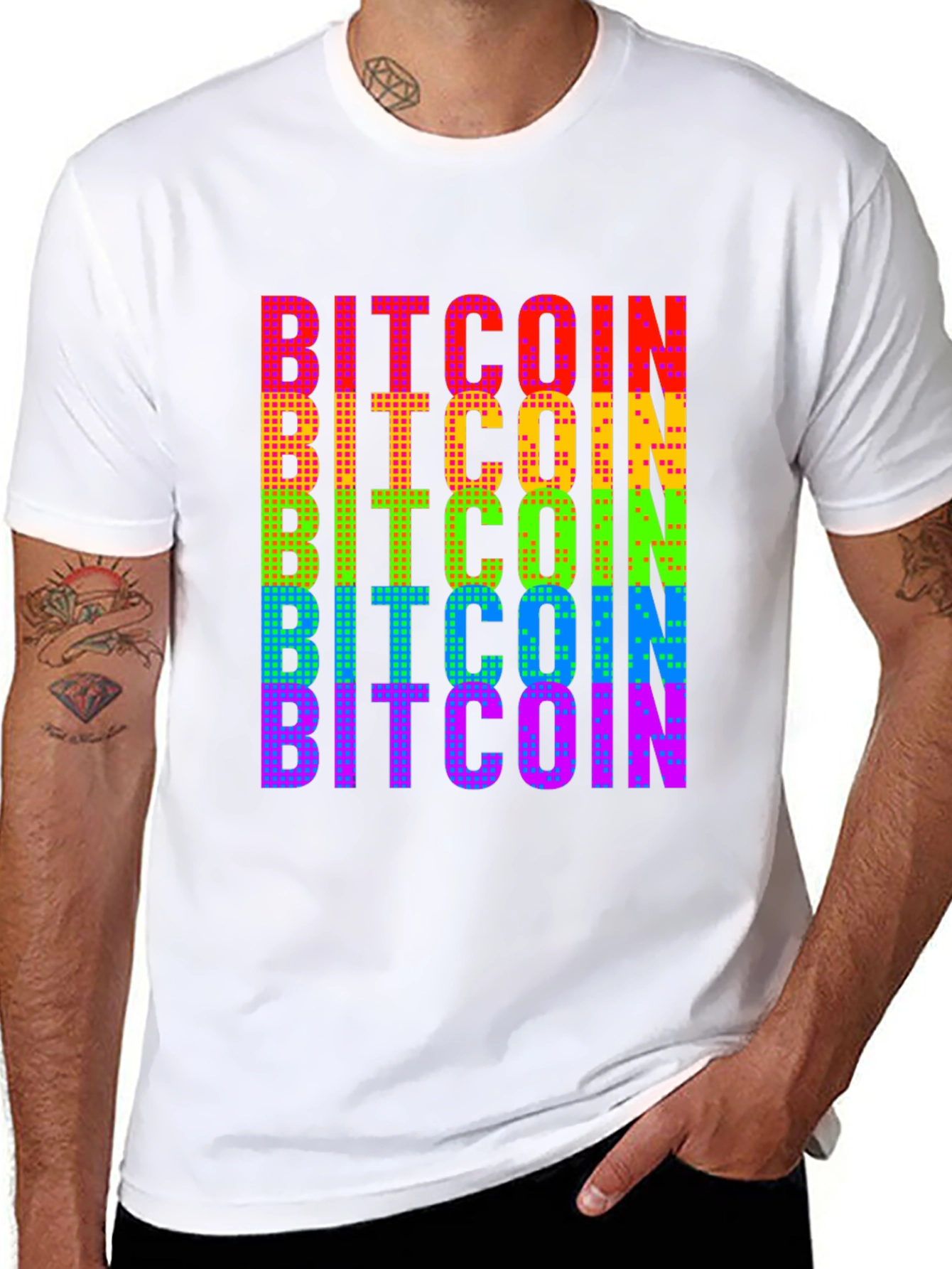 Bitcoin Rainbow Graphic Tee - Crypto Fashion