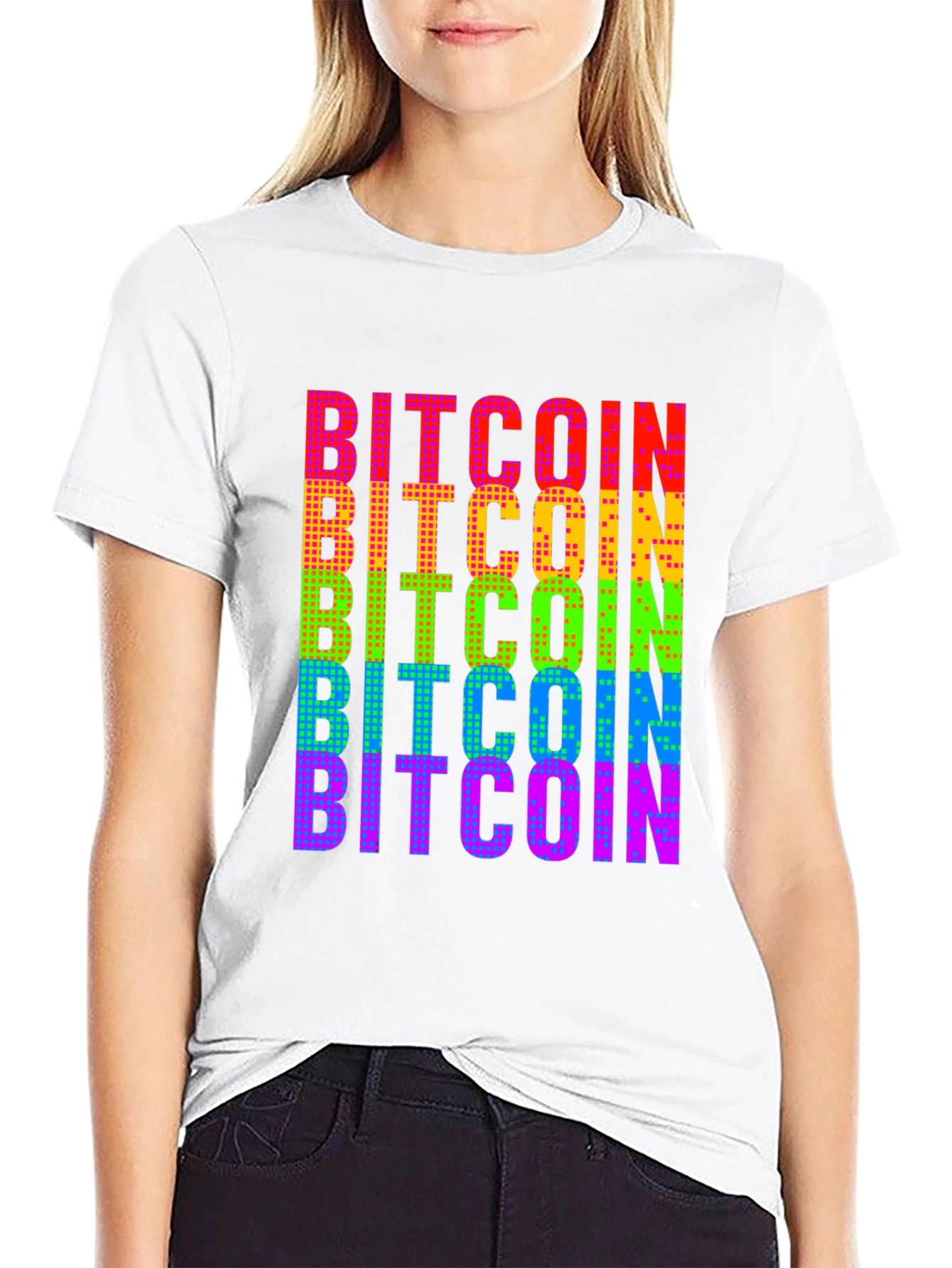 Bitcoin Rainbow Graphic Tee - Crypto Fashion