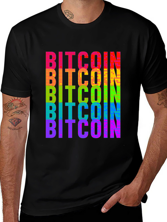 Bitcoin Rainbow Graphic Tee - Crypto Fashion