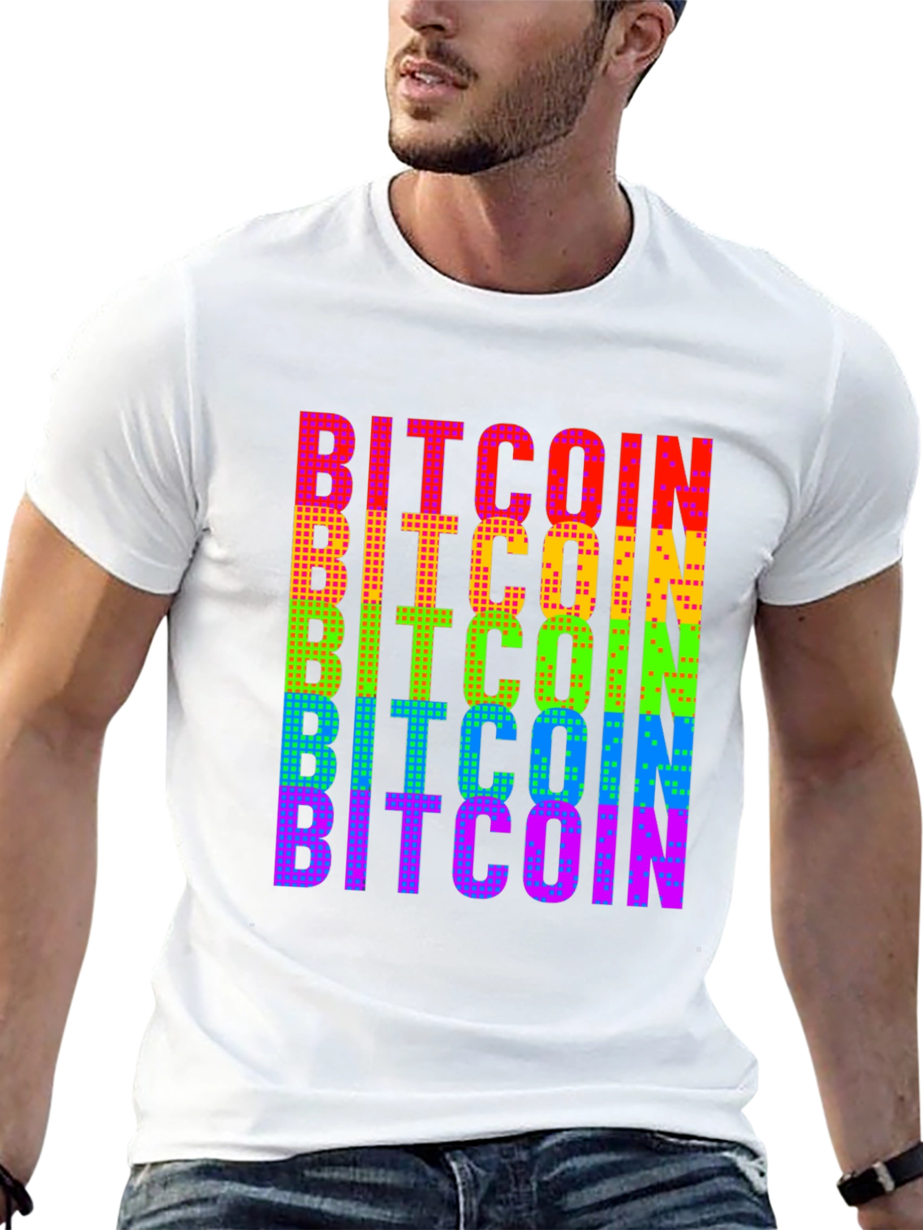 Bitcoin Rainbow Graphic Tee - Crypto Fashion