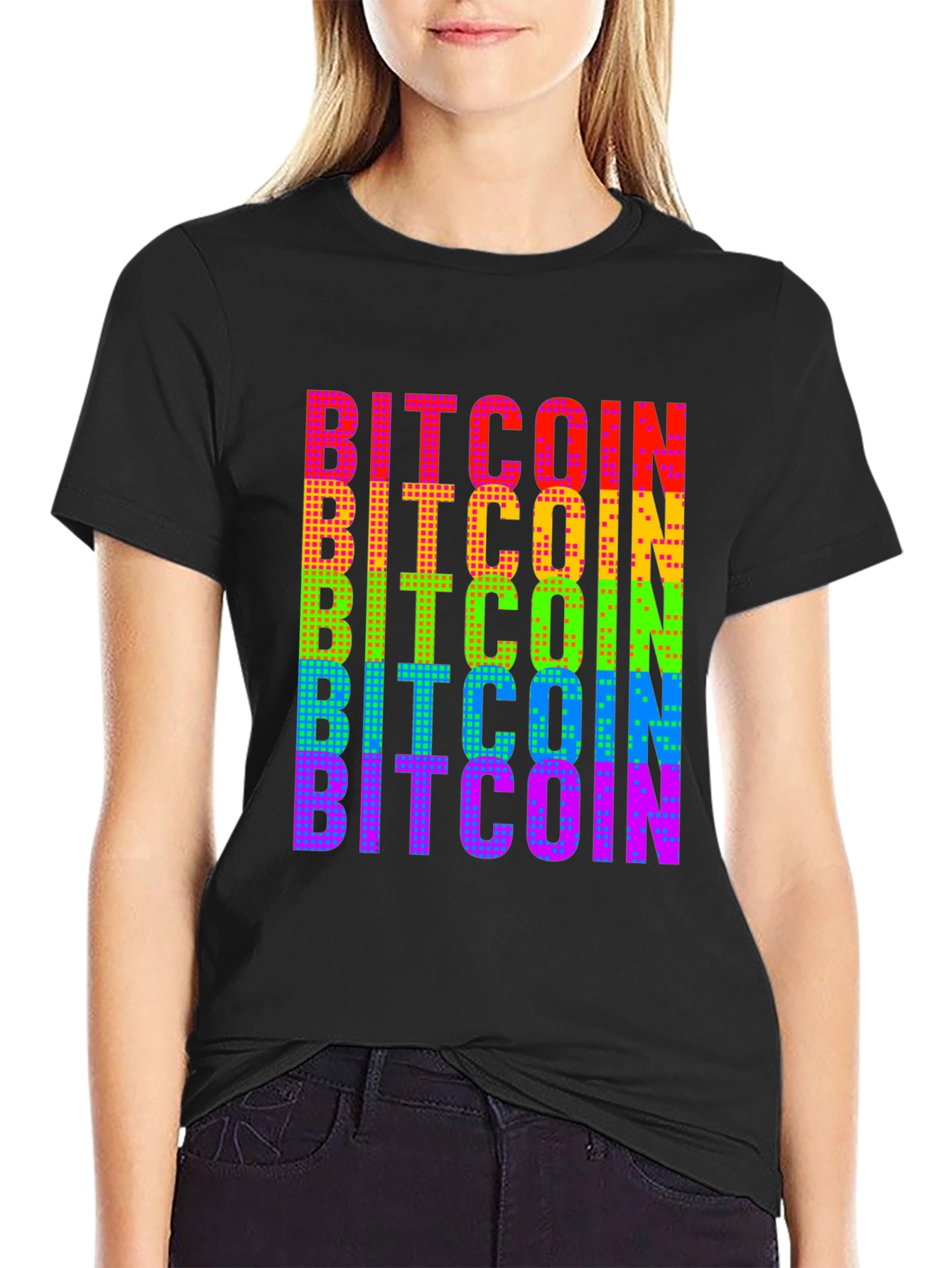 Bitcoin Rainbow Graphic Tee - Crypto Fashion