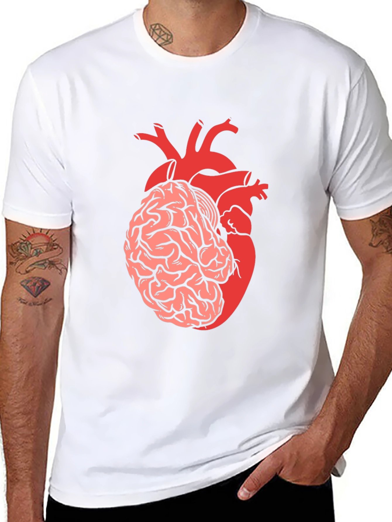 Brain & Heart T-Shirt - Think with Your Heart