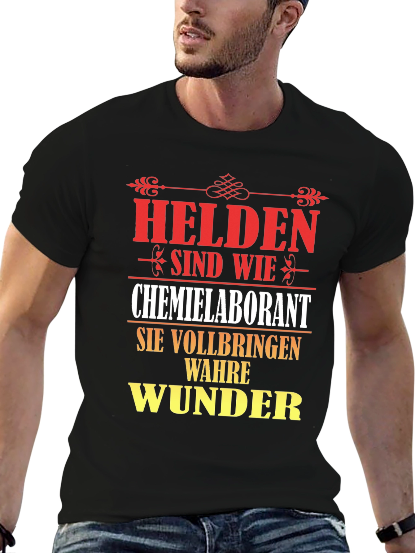 Chemist Lab Technician Hero T-Shirt - German Text