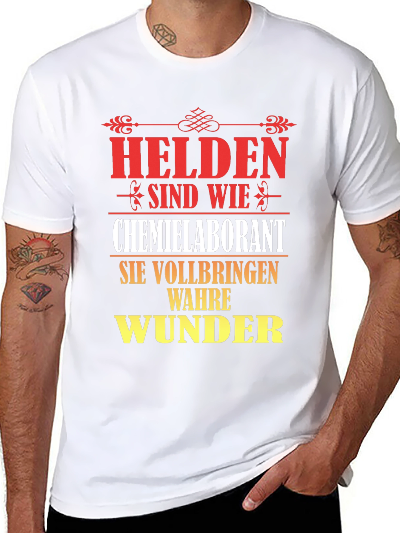 Chemist Lab Technician Hero T-Shirt - German Text